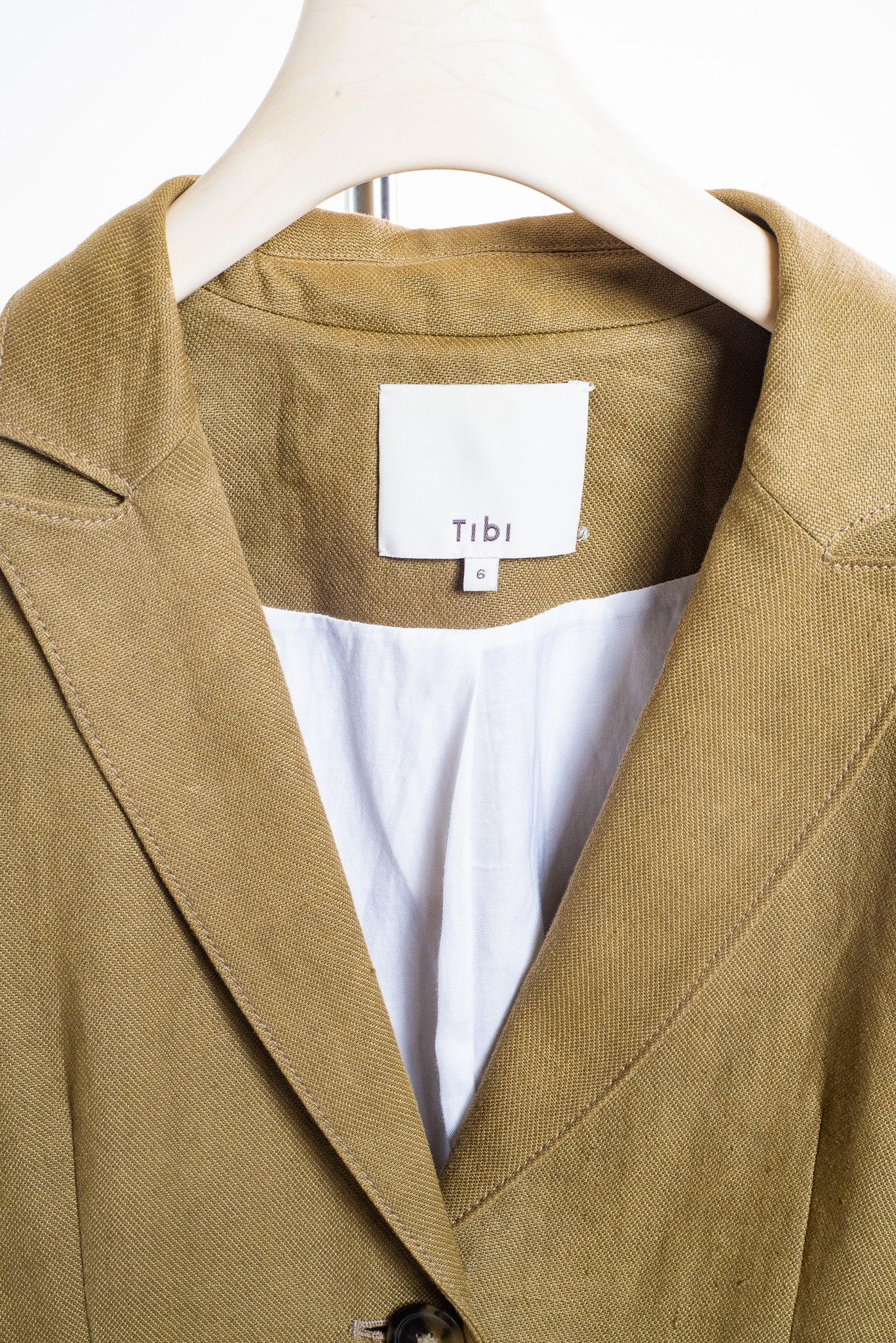 Green Linen Blazer with Zippers on Arms