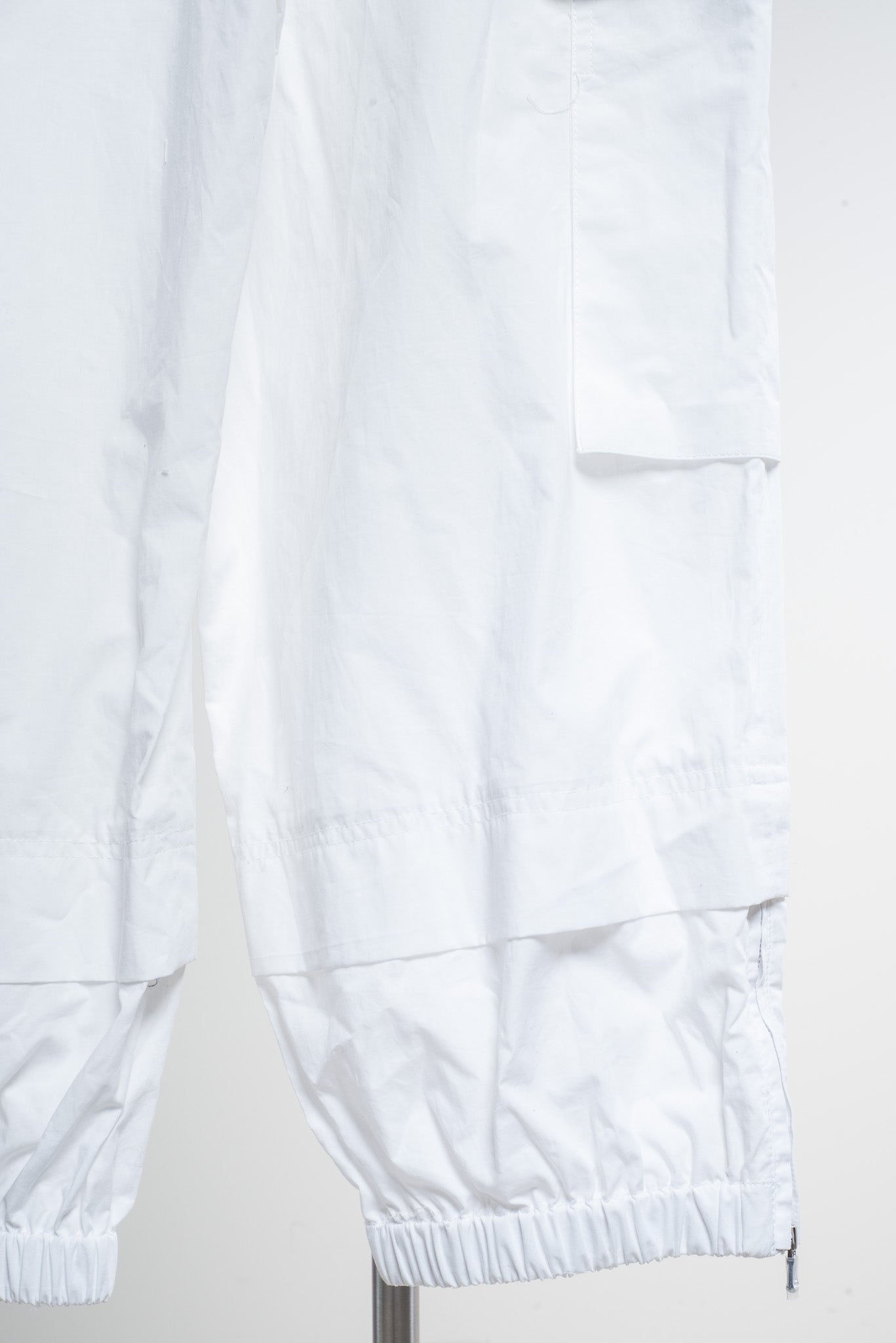 White Cotton Pull On Jogger Pant