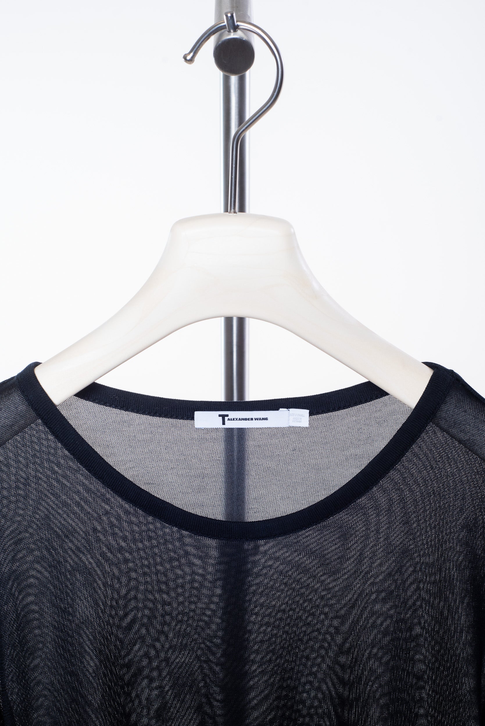 Black Mesh Long Sleeve Shirt