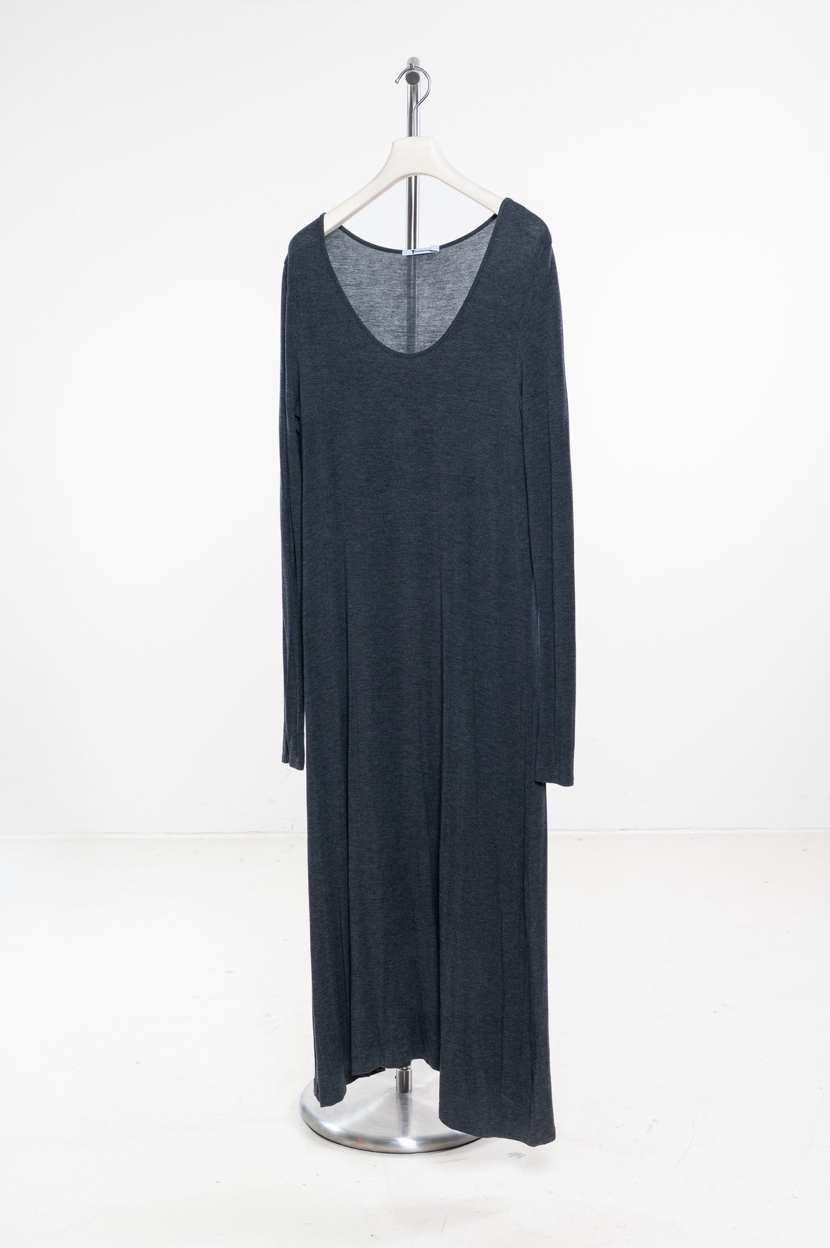 Grey Long-Sleeve Maxi-Dress