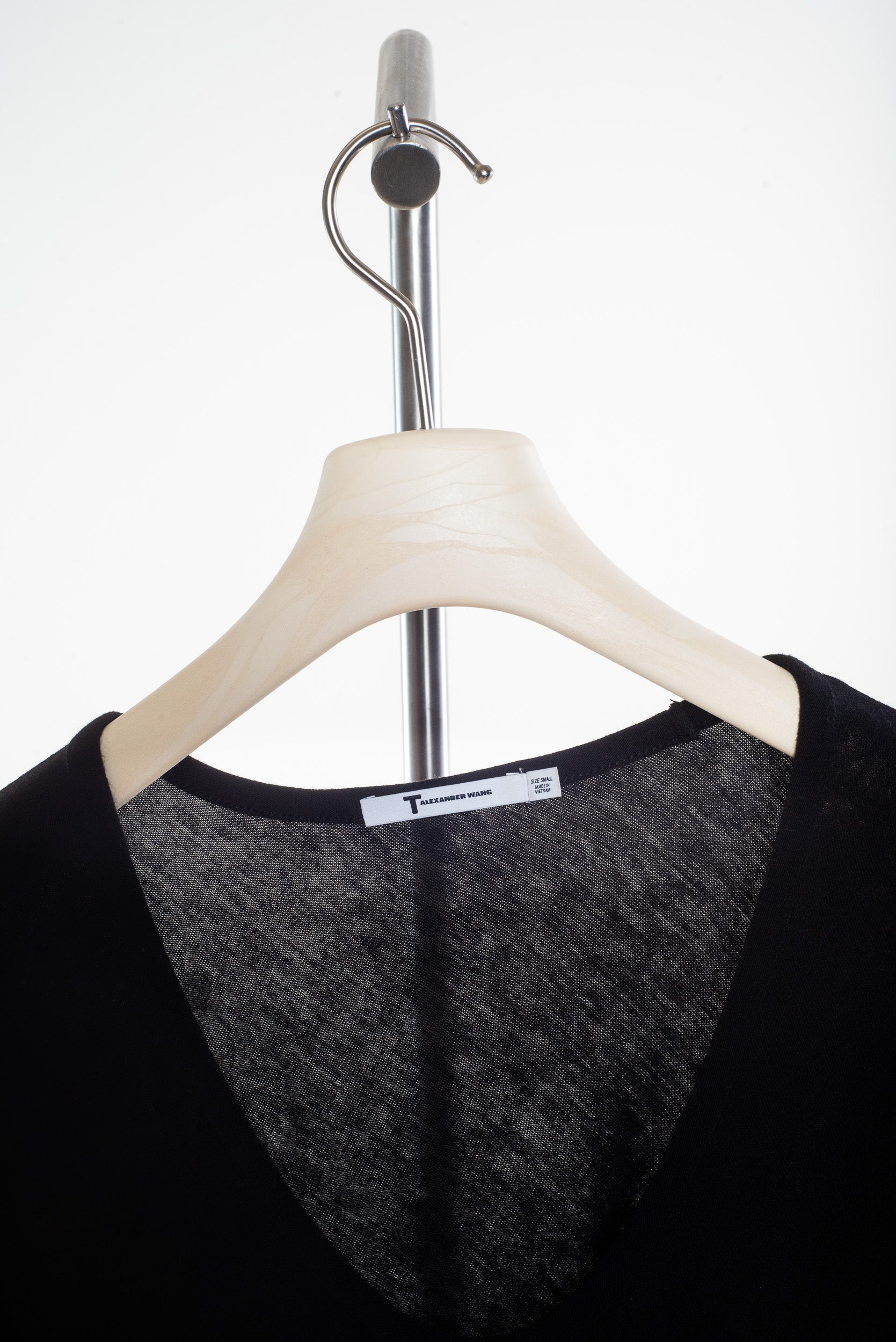 Black Long-Sleeve Maxi-Dress with Wrap Detail
