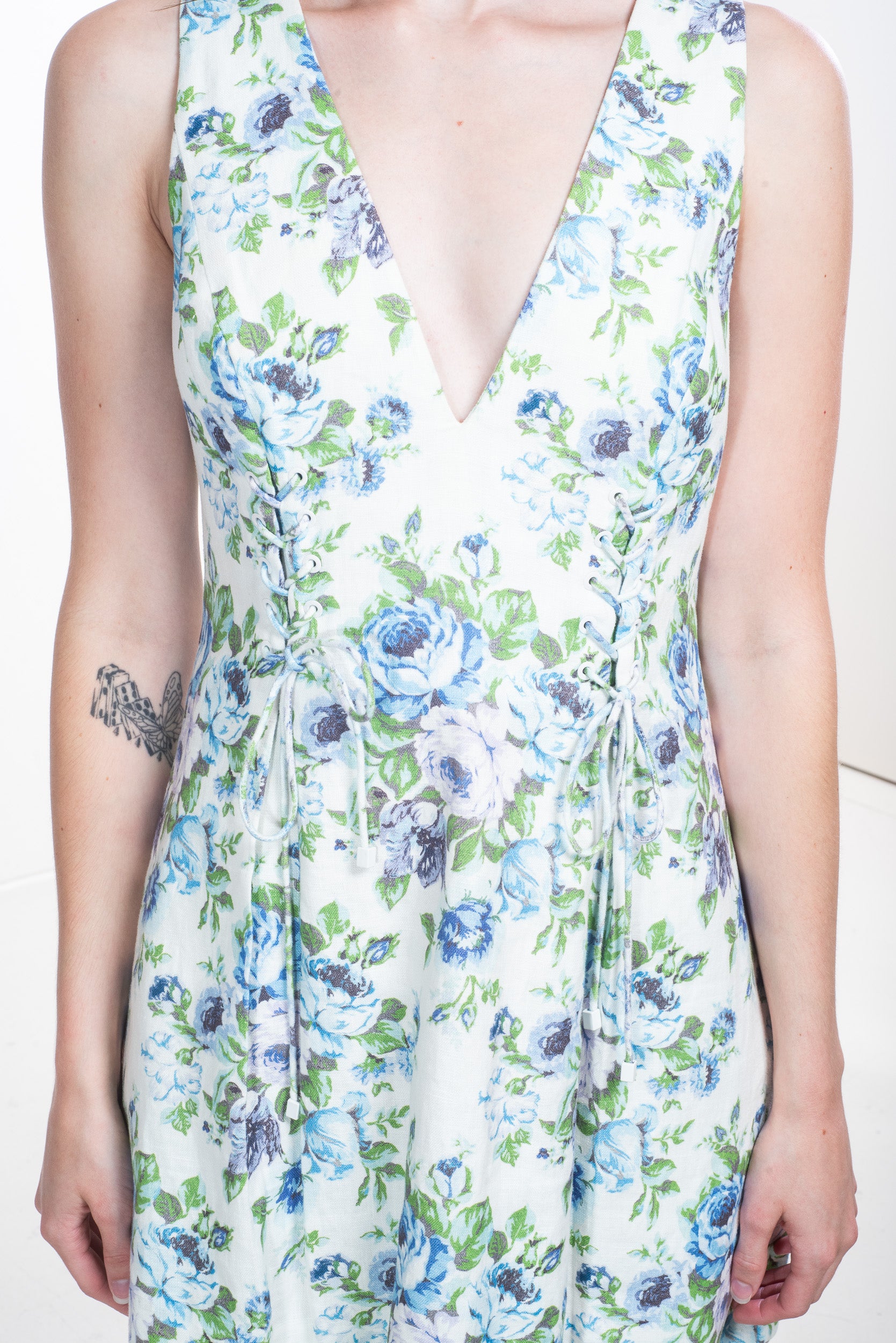 Floral Print V-Neck Mini Dress