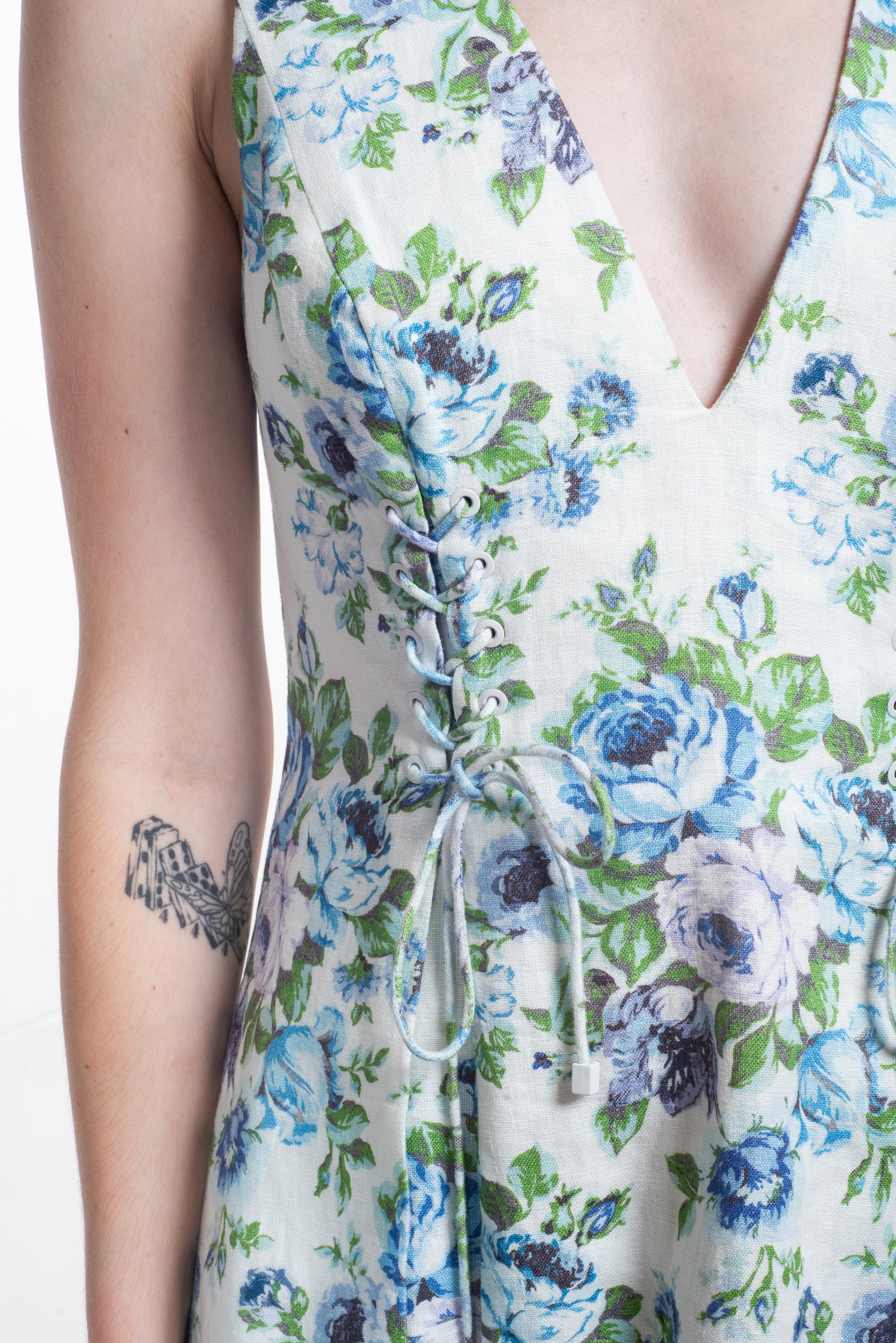 Floral Print V-Neck Mini Dress