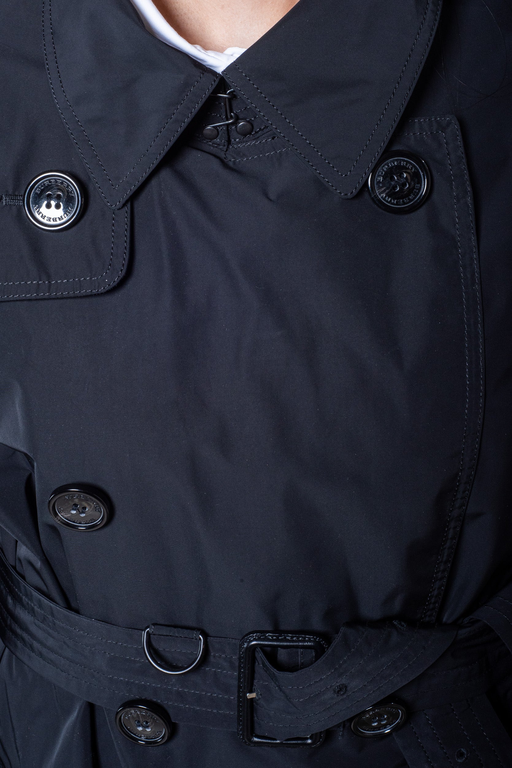 Black Nylon Rain Trench