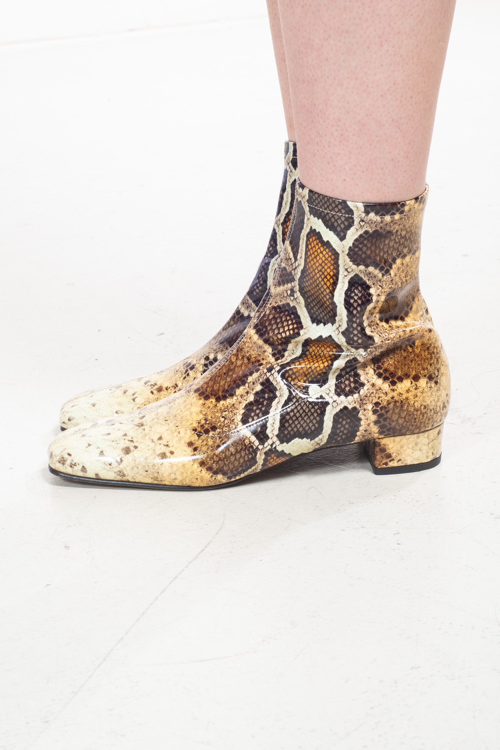 Glitter Animal Print Ankle Boot