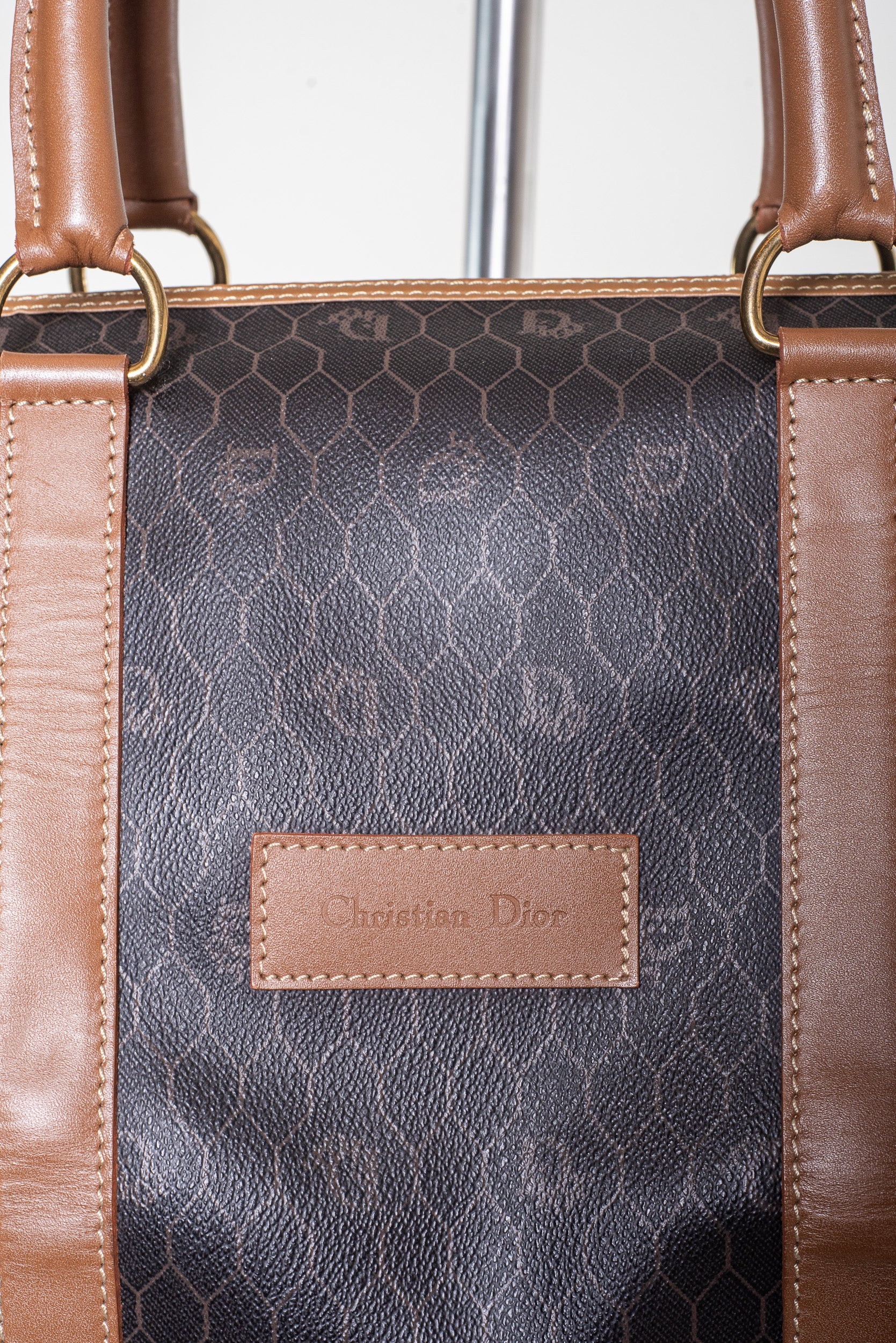 Vintage Honeycomb Boston Bag Coated Canvas