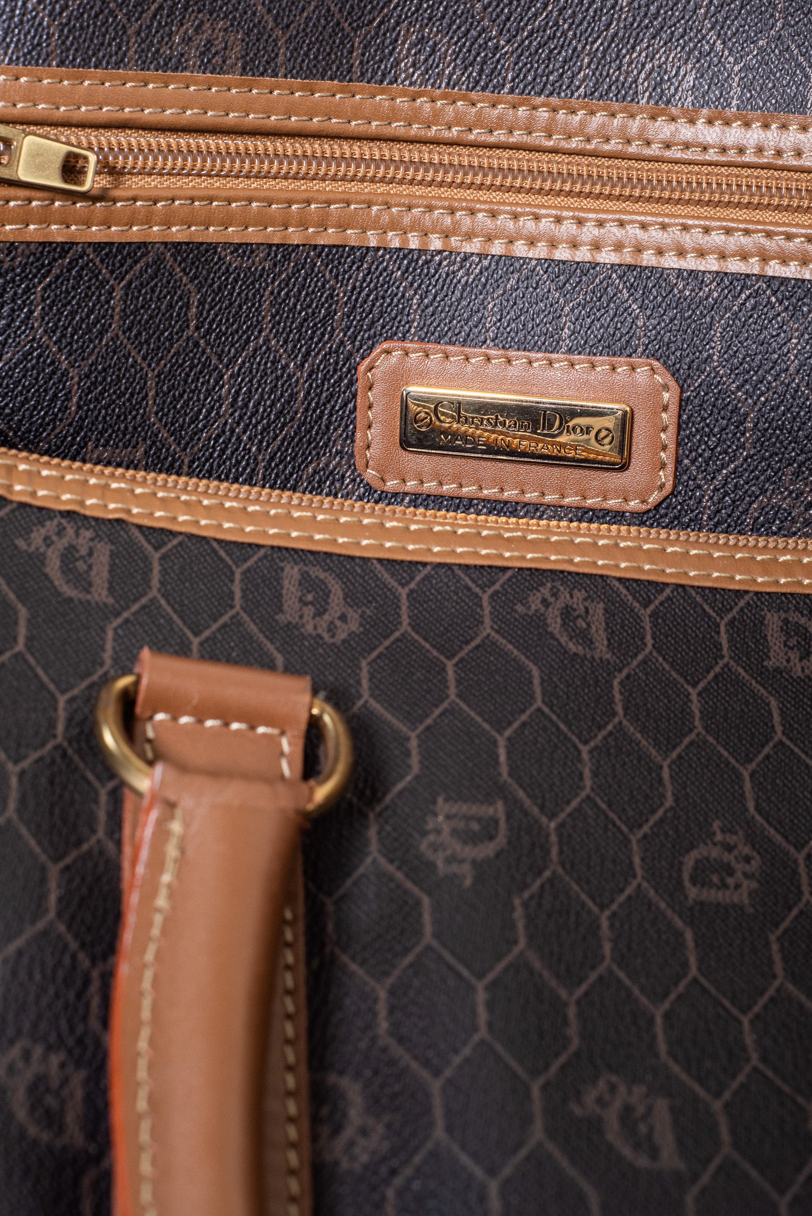 Vintage Honeycomb Boston Bag Coated Canvas