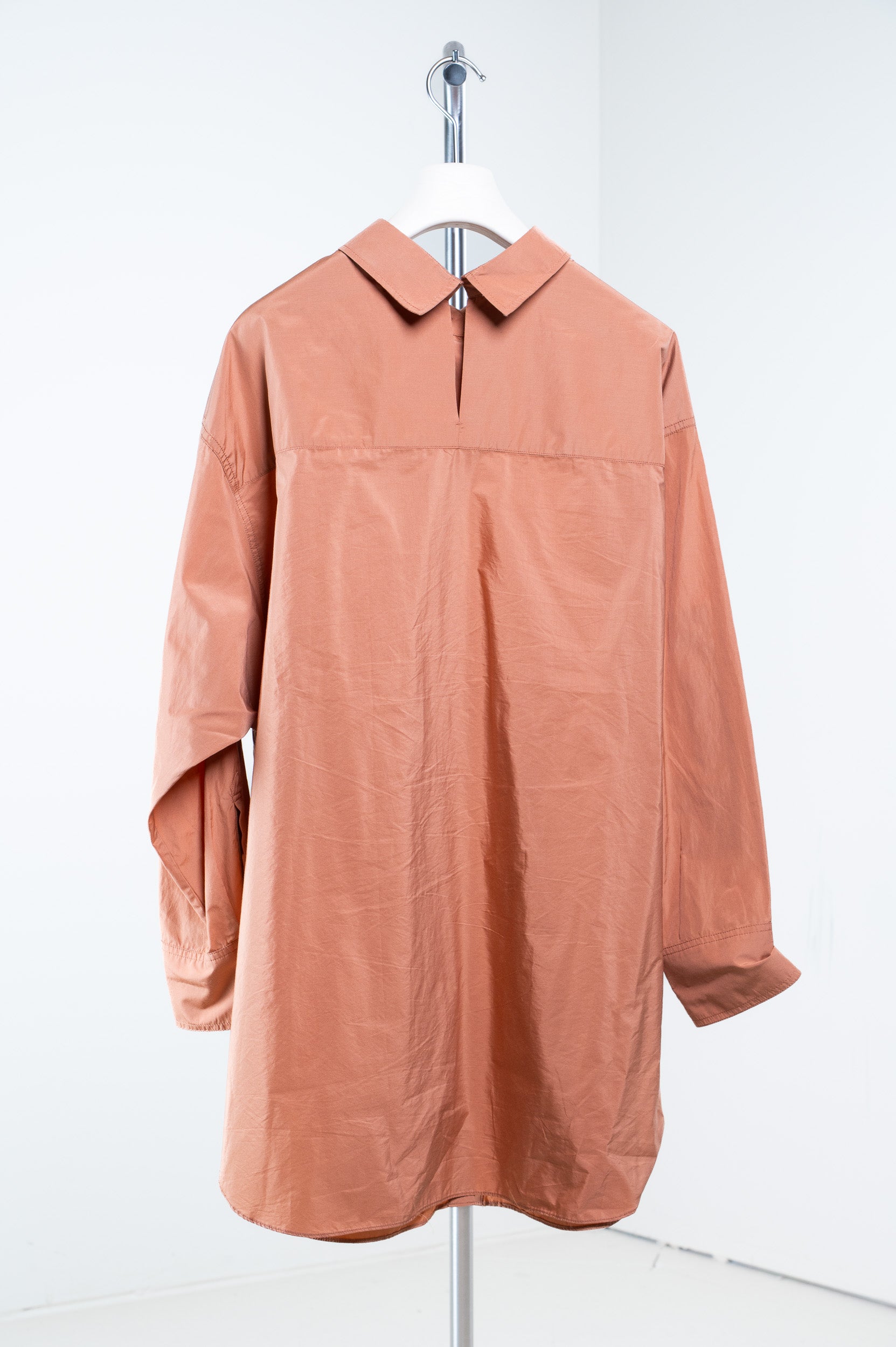 Back view of Dorothee Schumacher Terracotta Oversized Button-Down Shirt