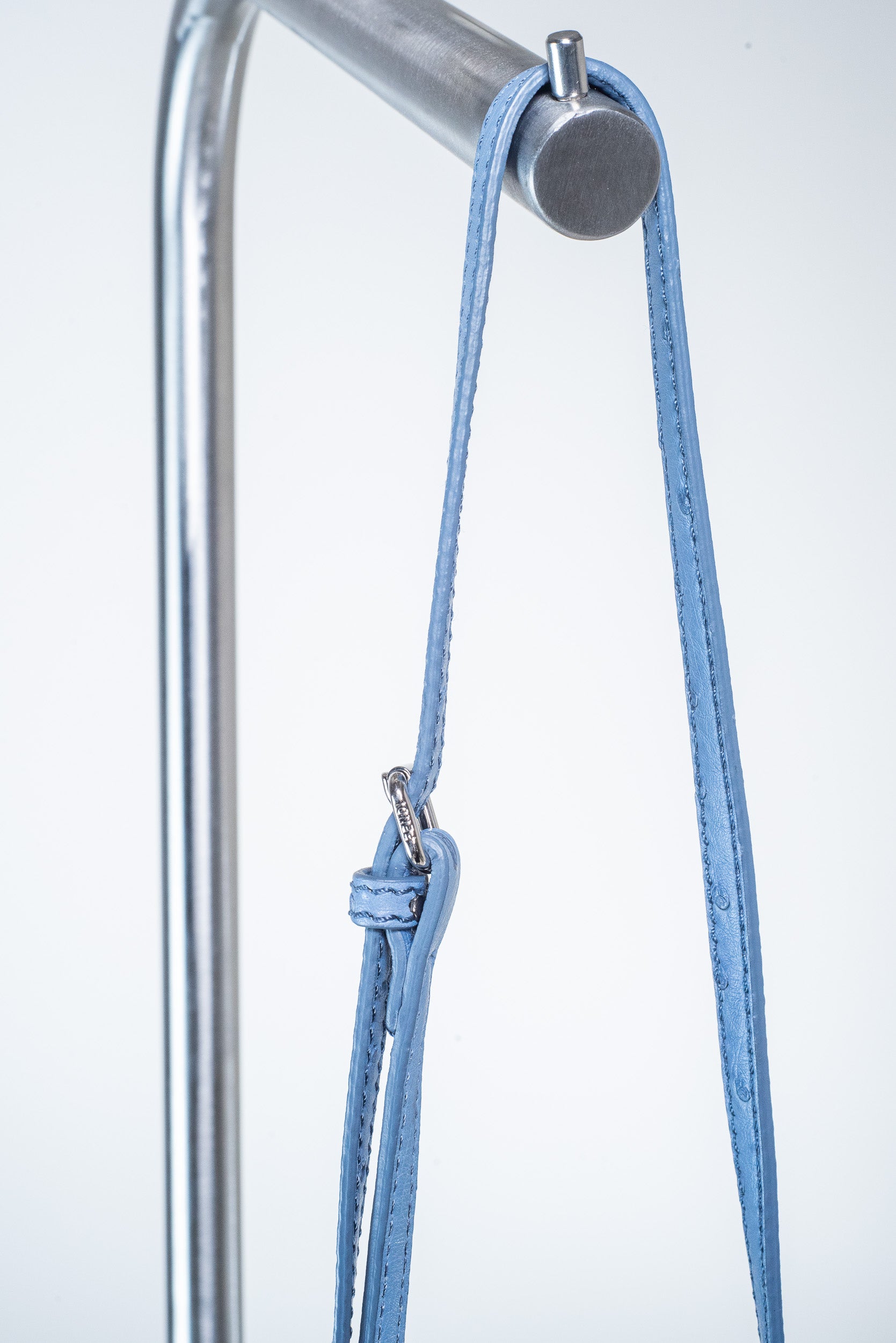 Blue Ostrich Mini Peekaboo ISeeU Bag