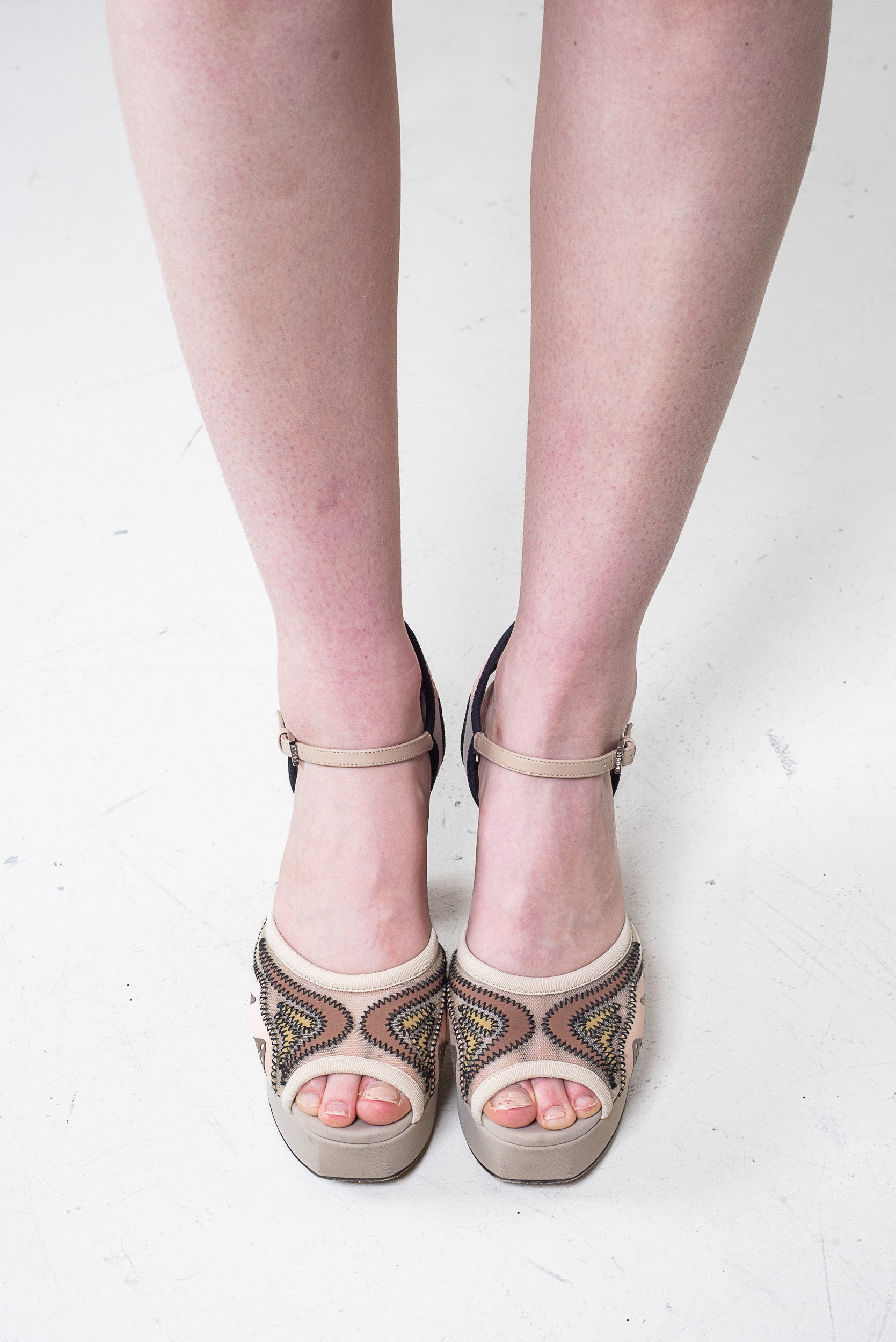 Multi-Pink Platform Heel