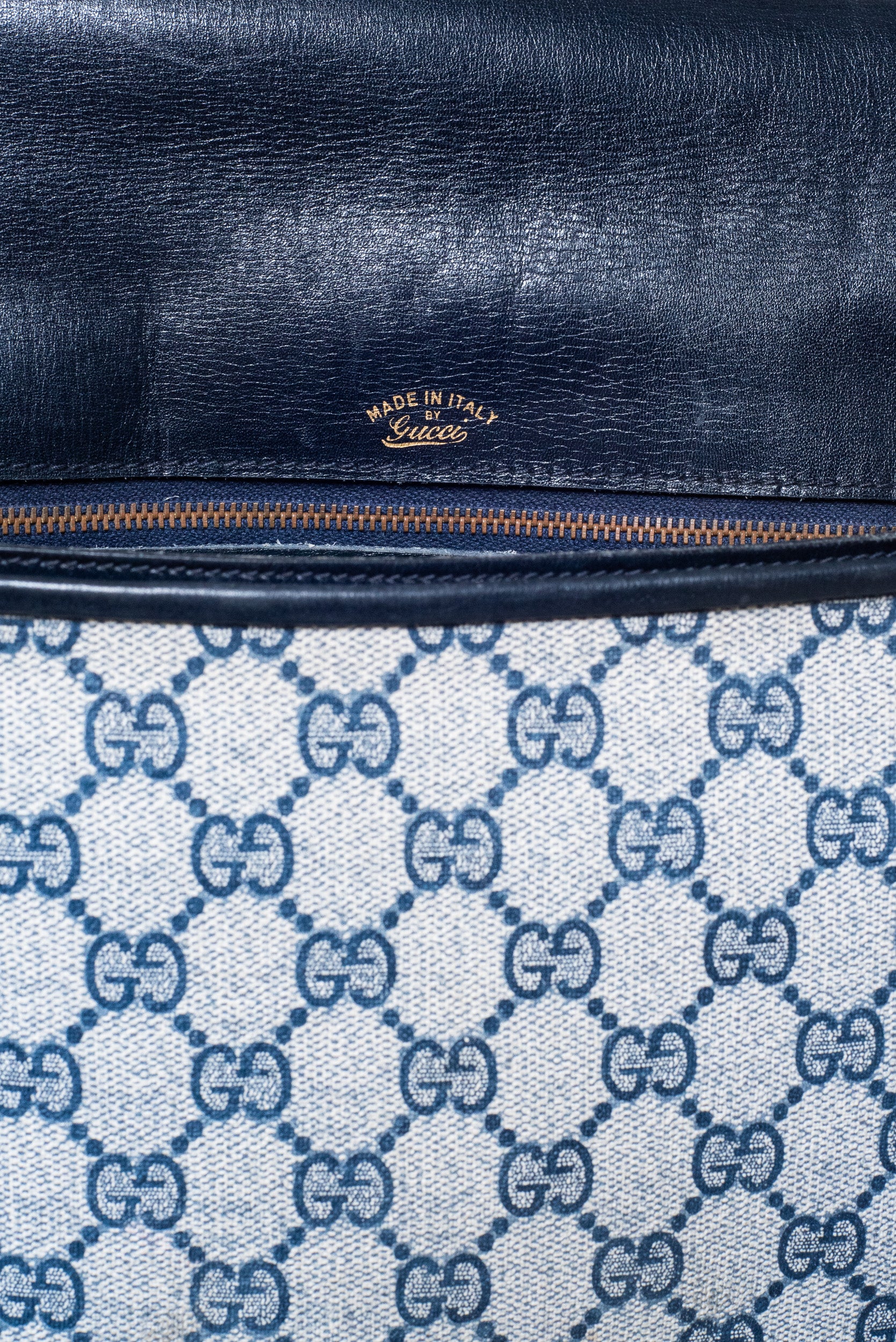 Vintage GG Blue Canvas Flap bag