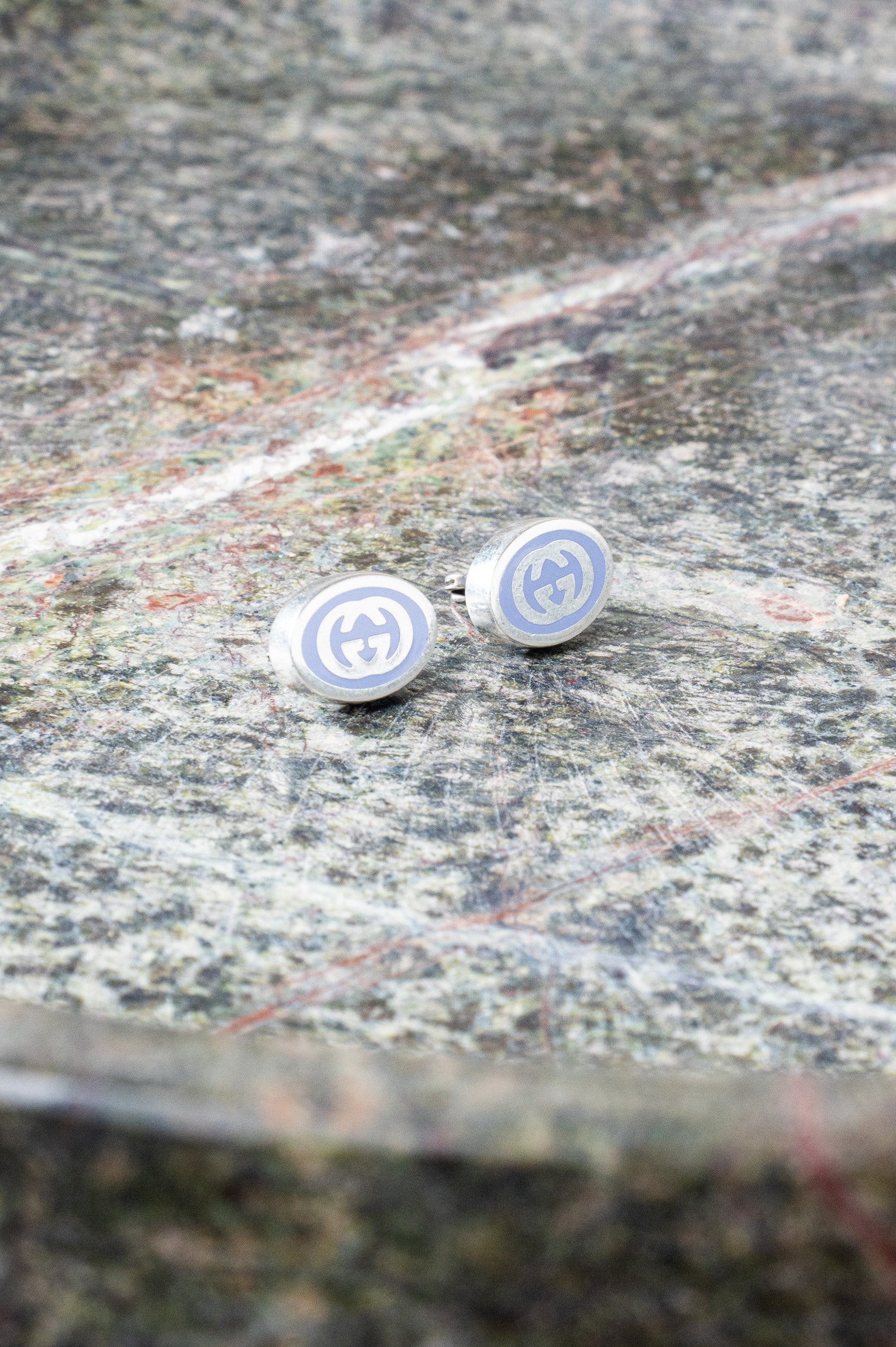 Lilac Sterling Silver GG Stud Earrings