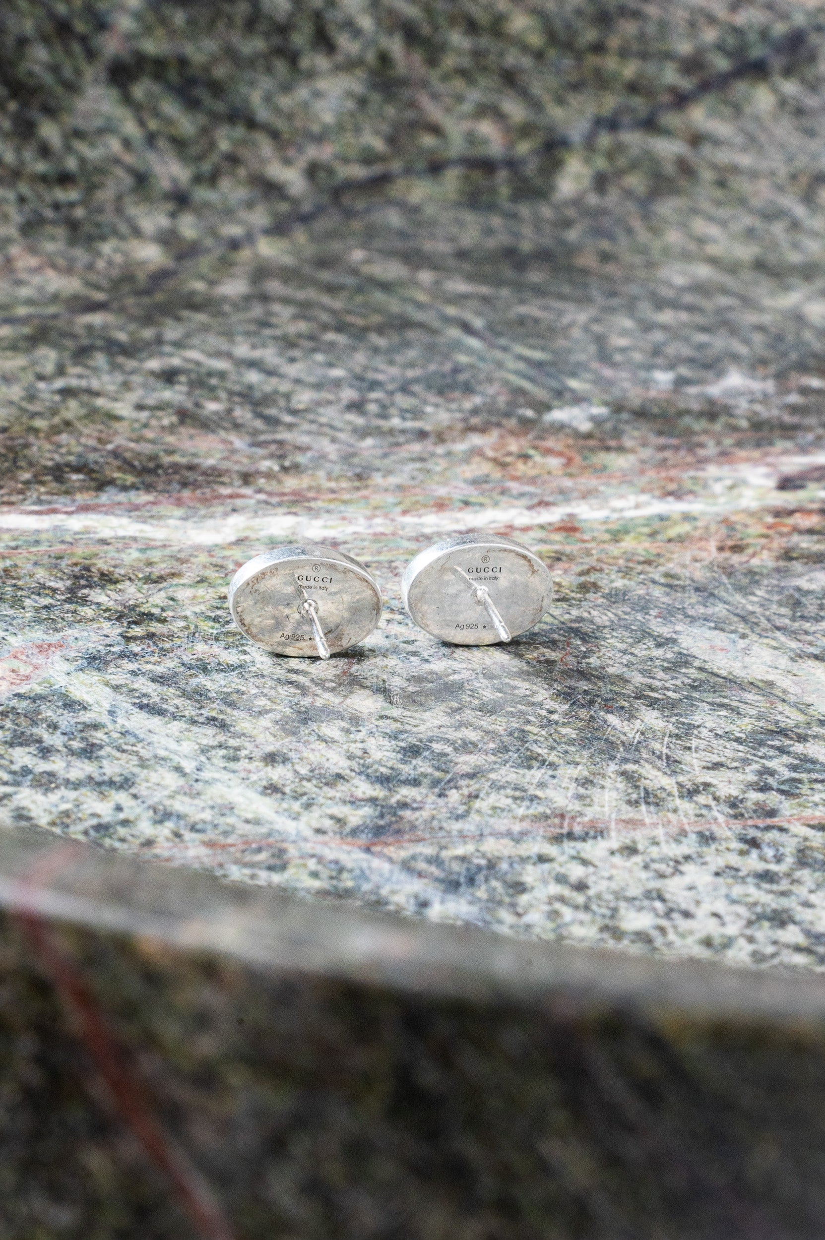 Lilac Sterling Silver GG Stud Earrings