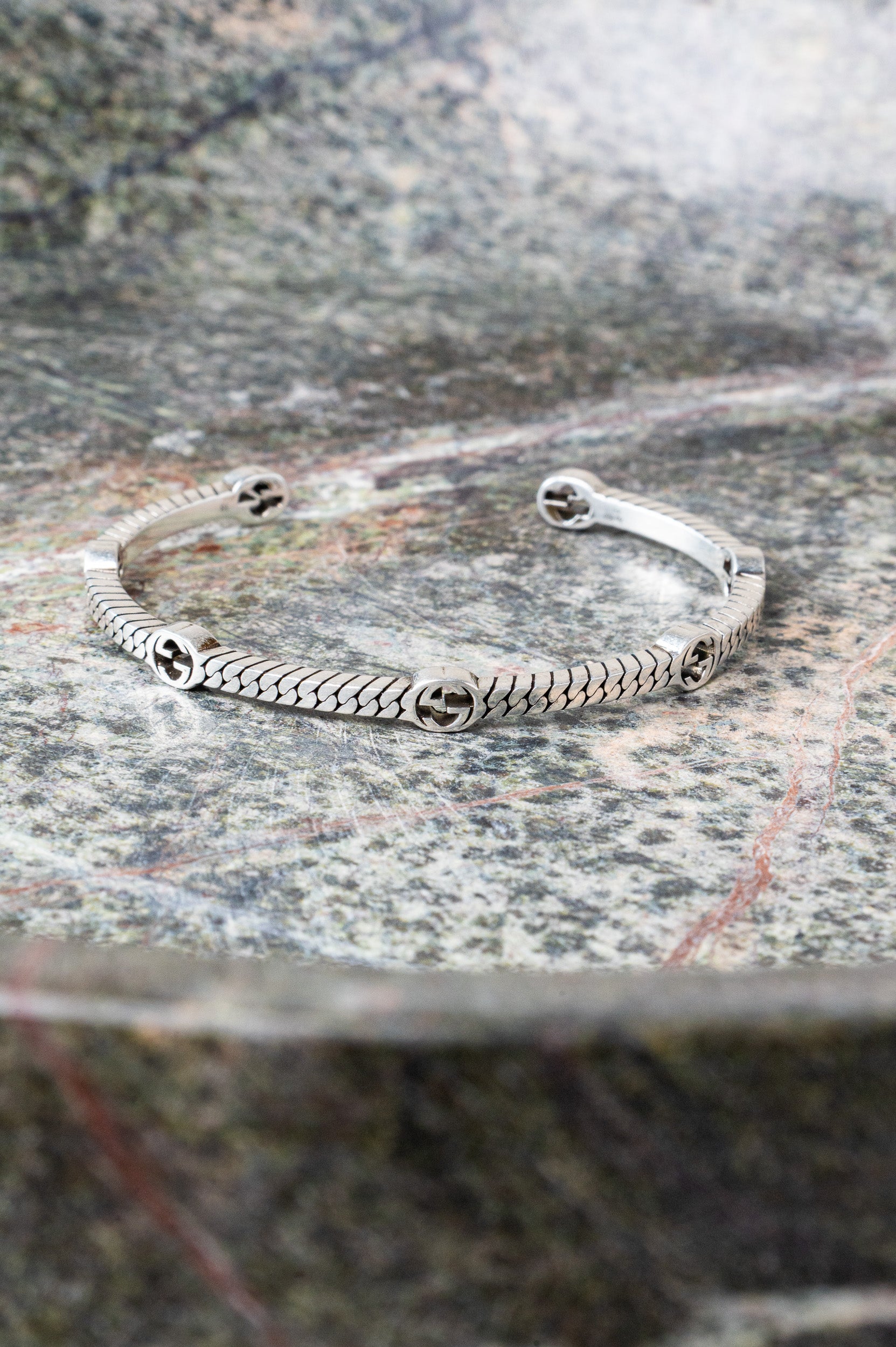 Sterling Silver Interlocking Cuff Bracelet