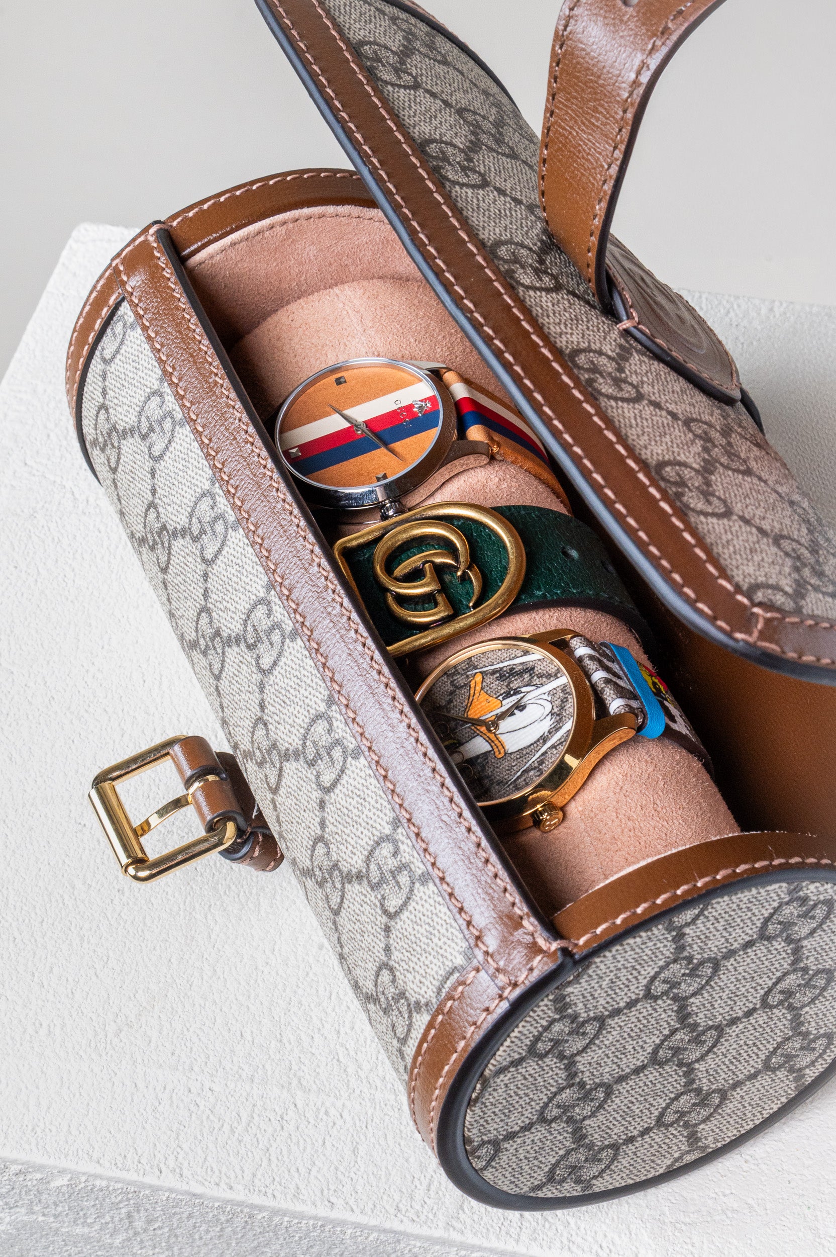 GG Monogram Watch Travel Case