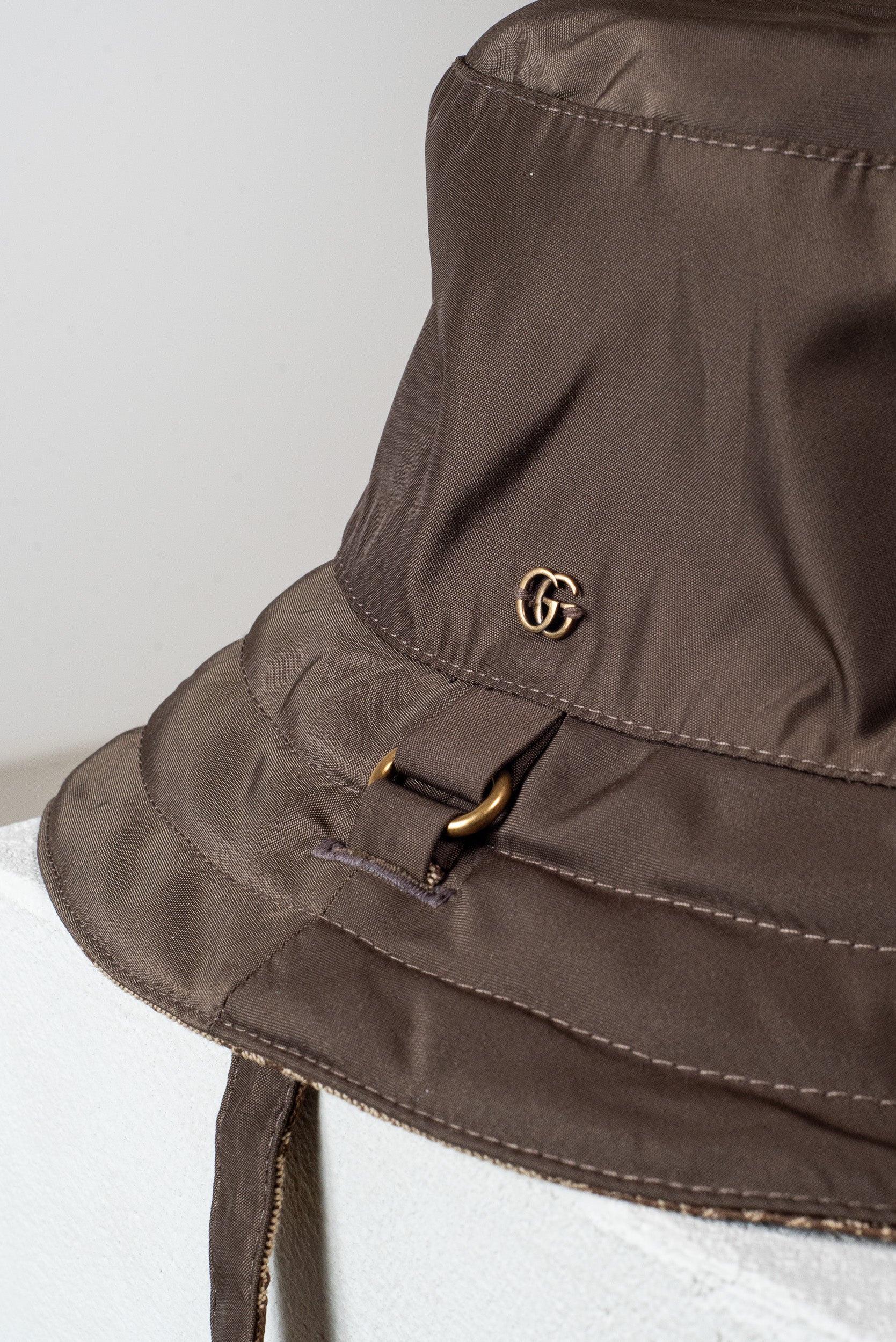 Brown Canvas Reversible Bucket Hat