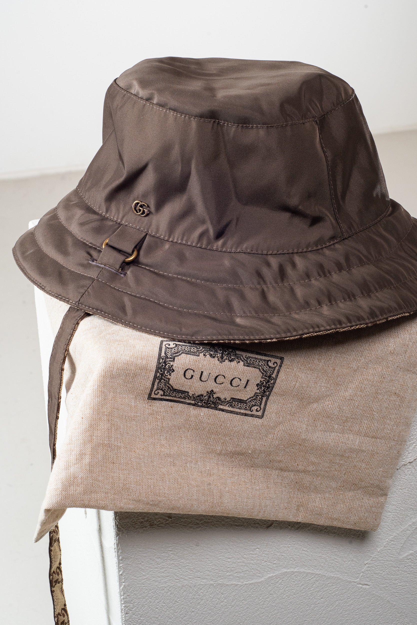 Brown Canvas Reversible Bucket Hat