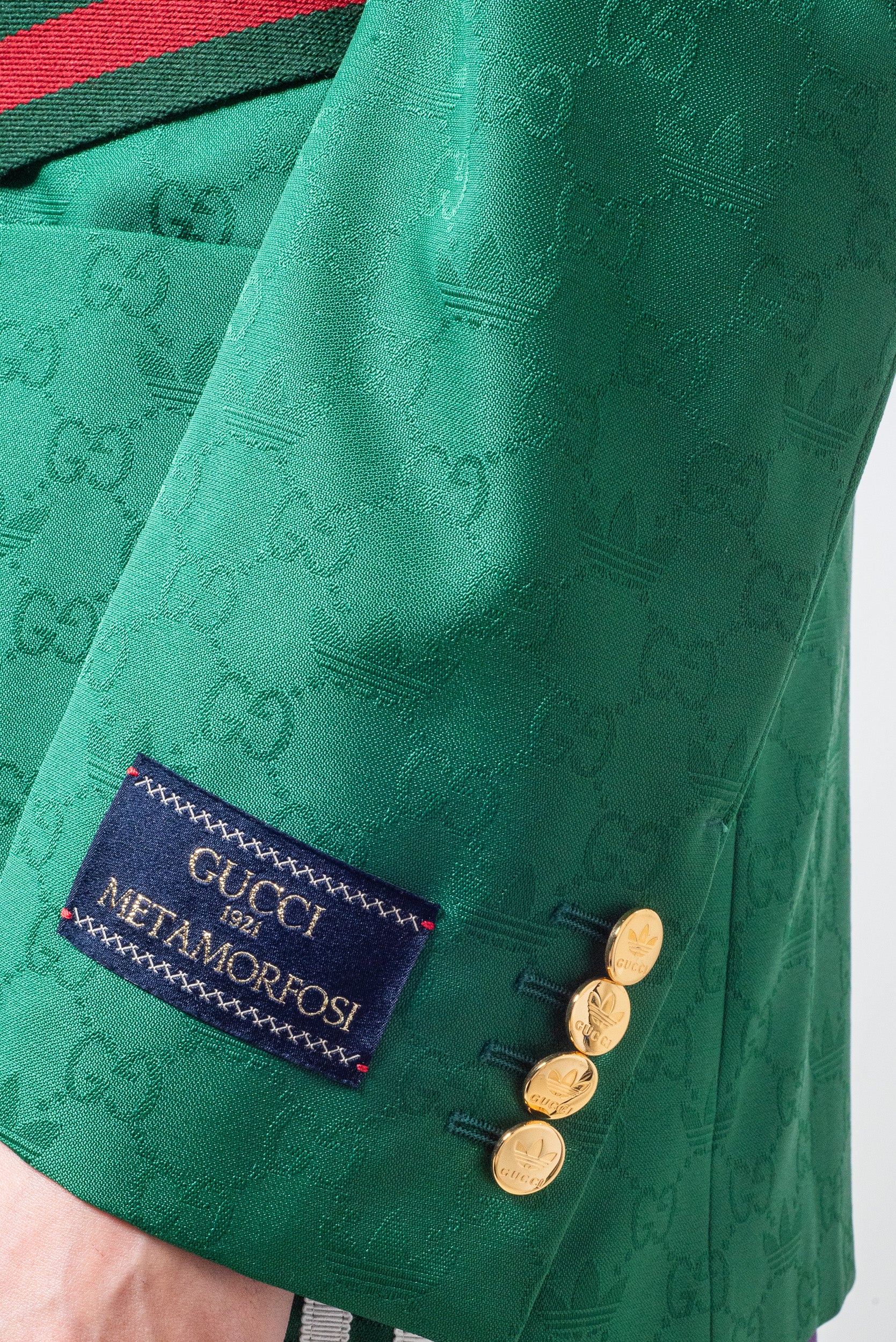 Jacquard Green Monogram Blazer Jacket