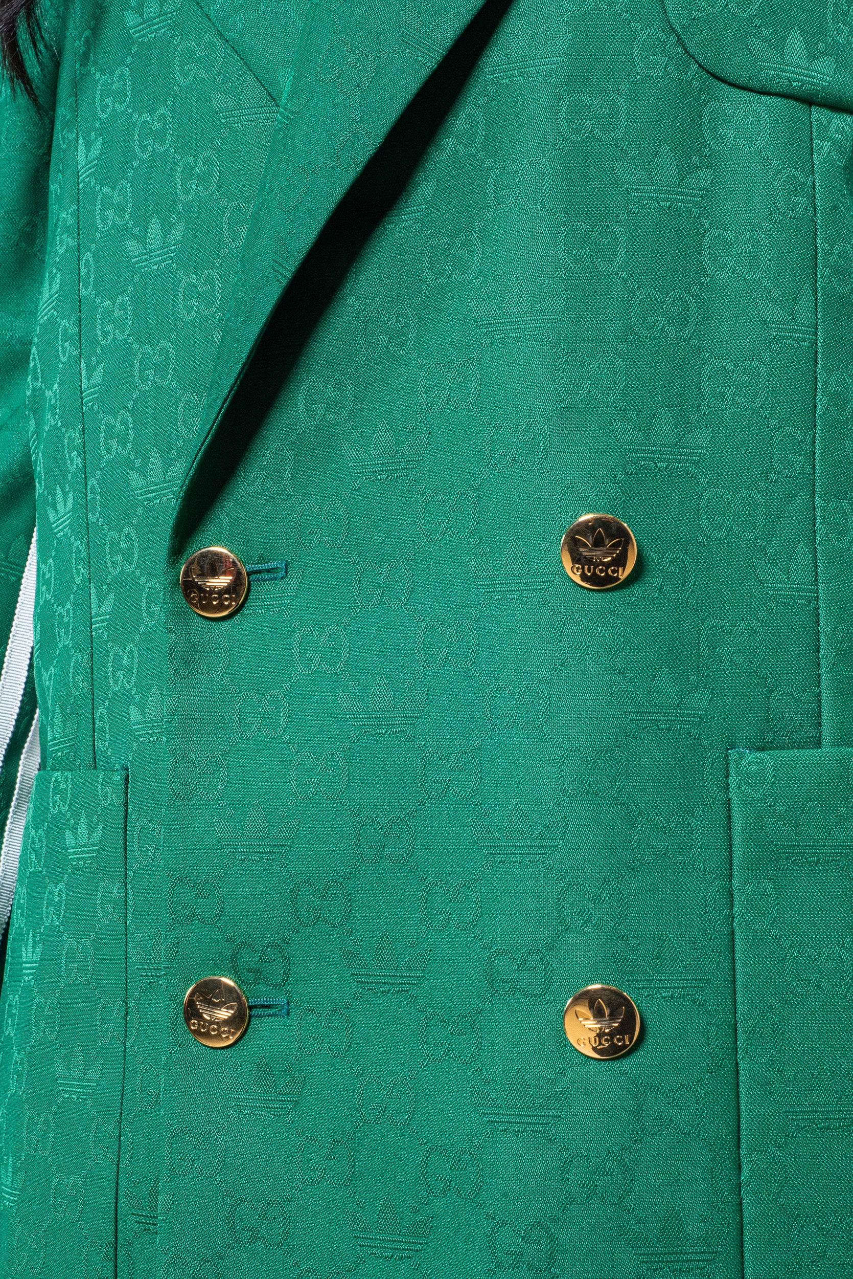 Jacquard Green Monogram Blazer Jacket