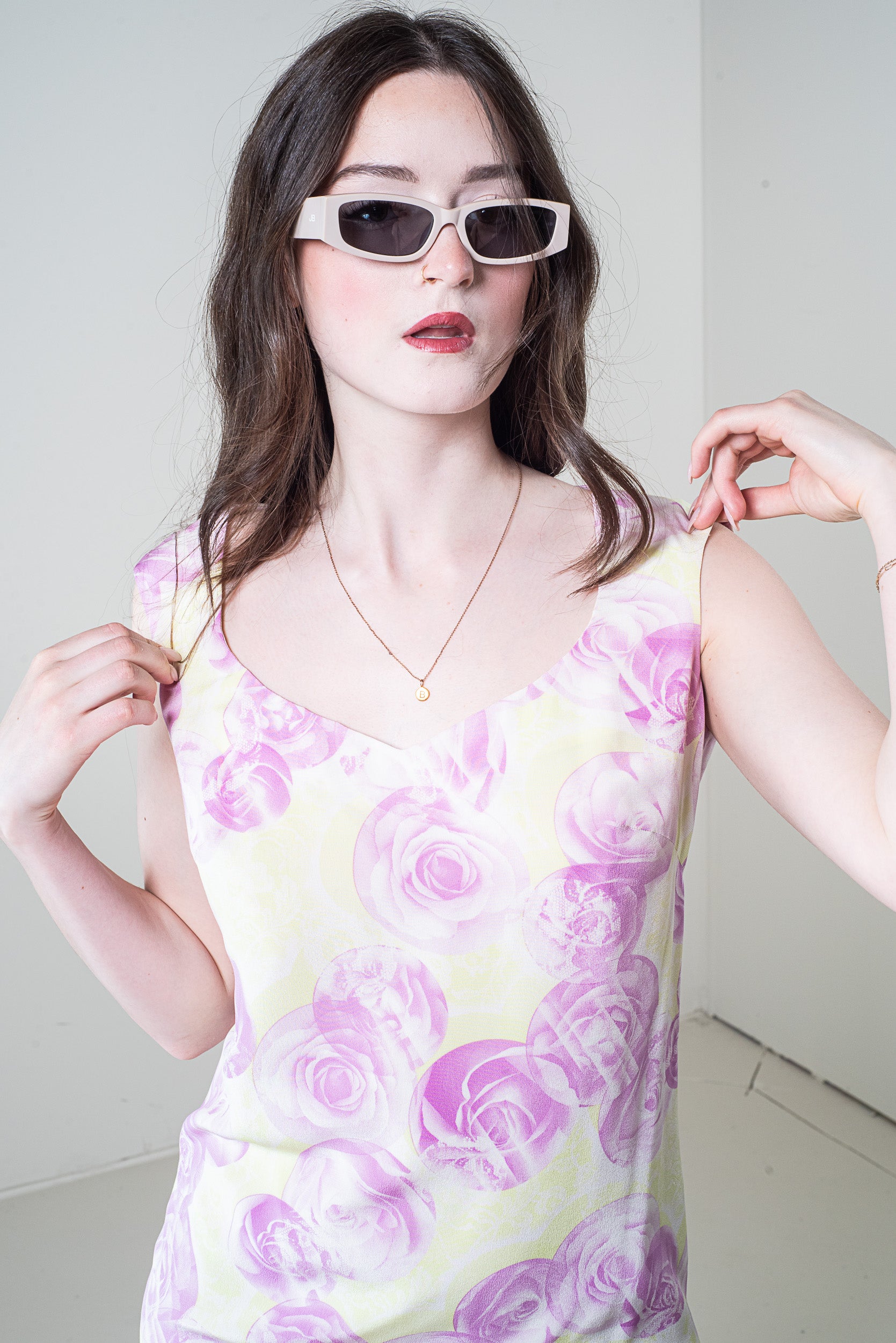 Sand Thin Frame Sunglasses