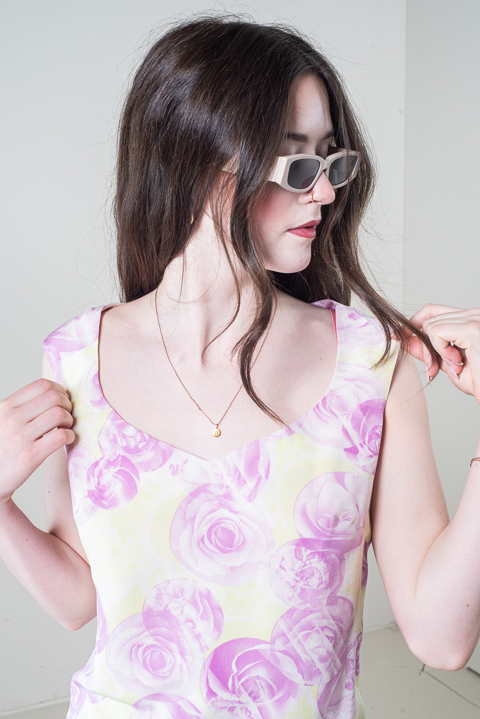 Sand Thin Frame Sunglasses