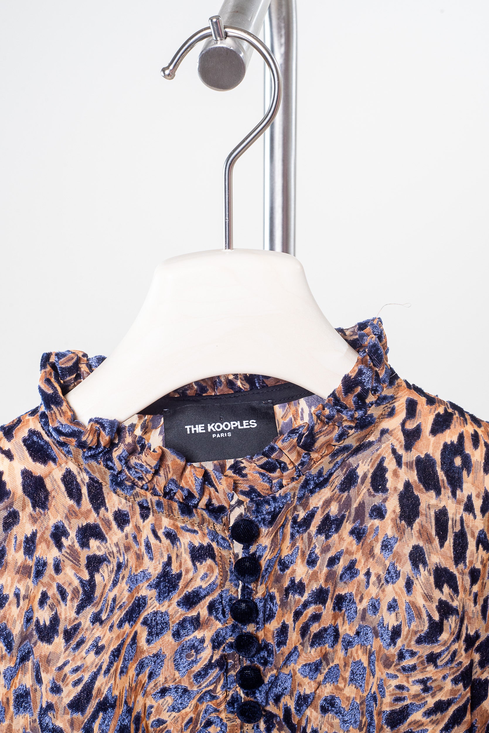 Blue Velvet Cheetah Print Brown Top