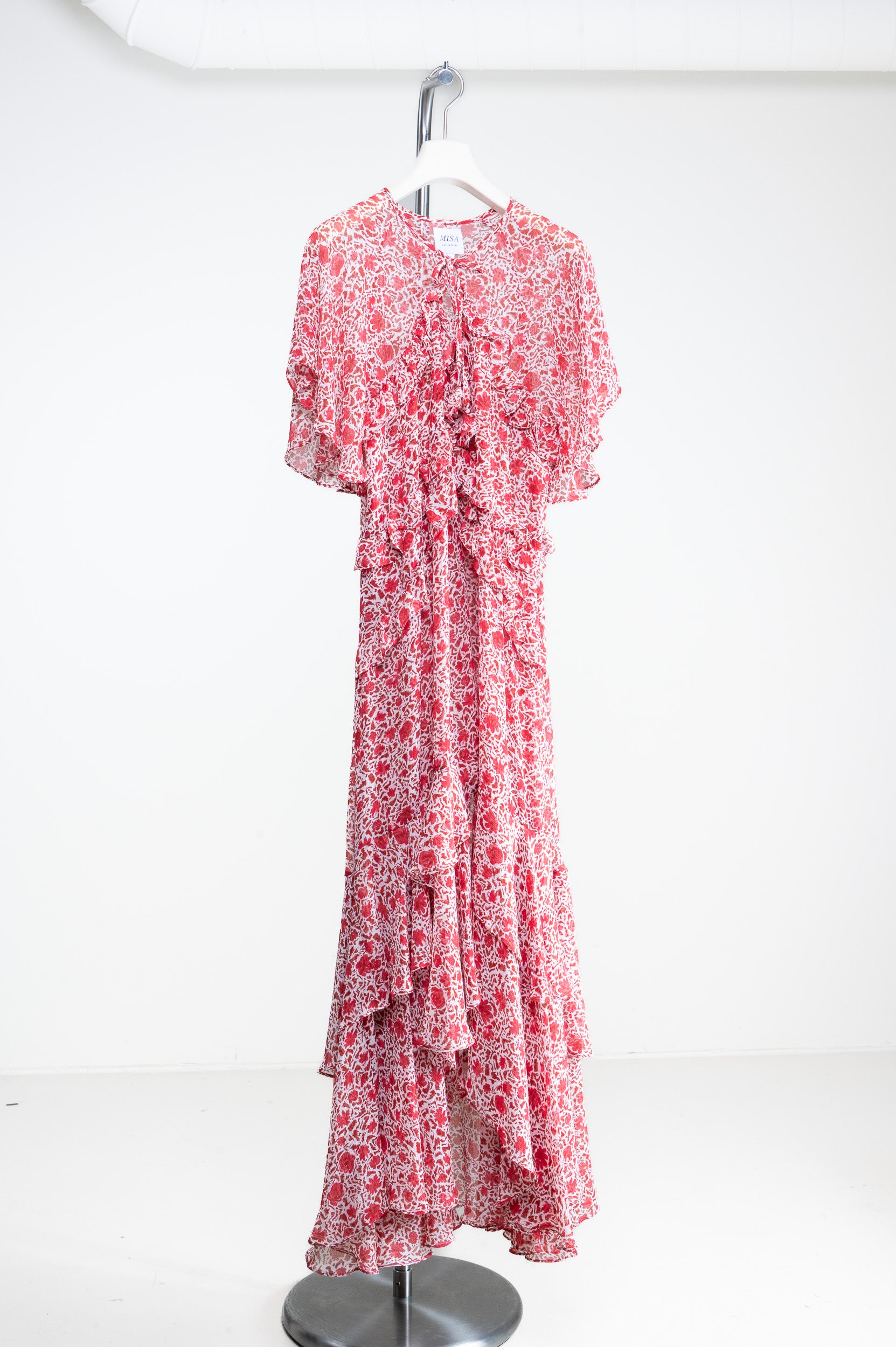 Red Floral Print Katarina High-Low Dress