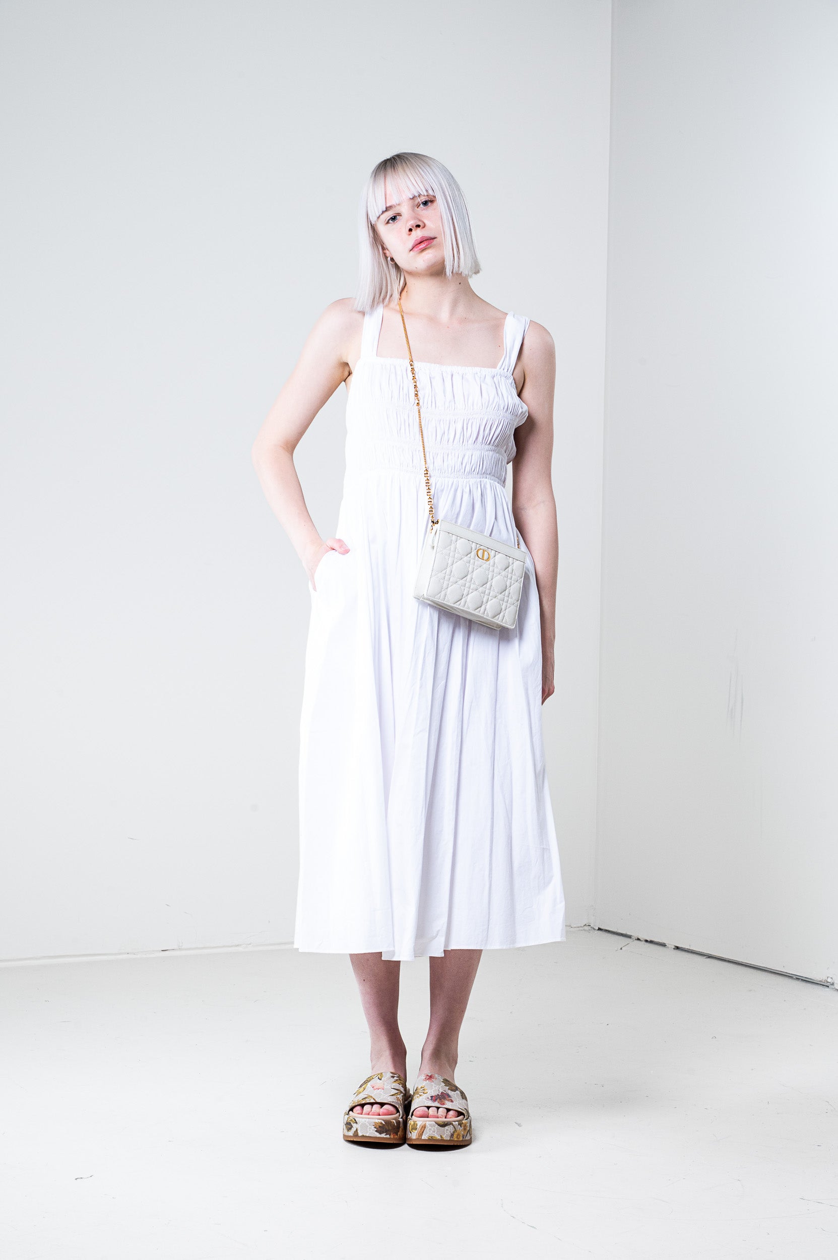 White Mid Length Dress