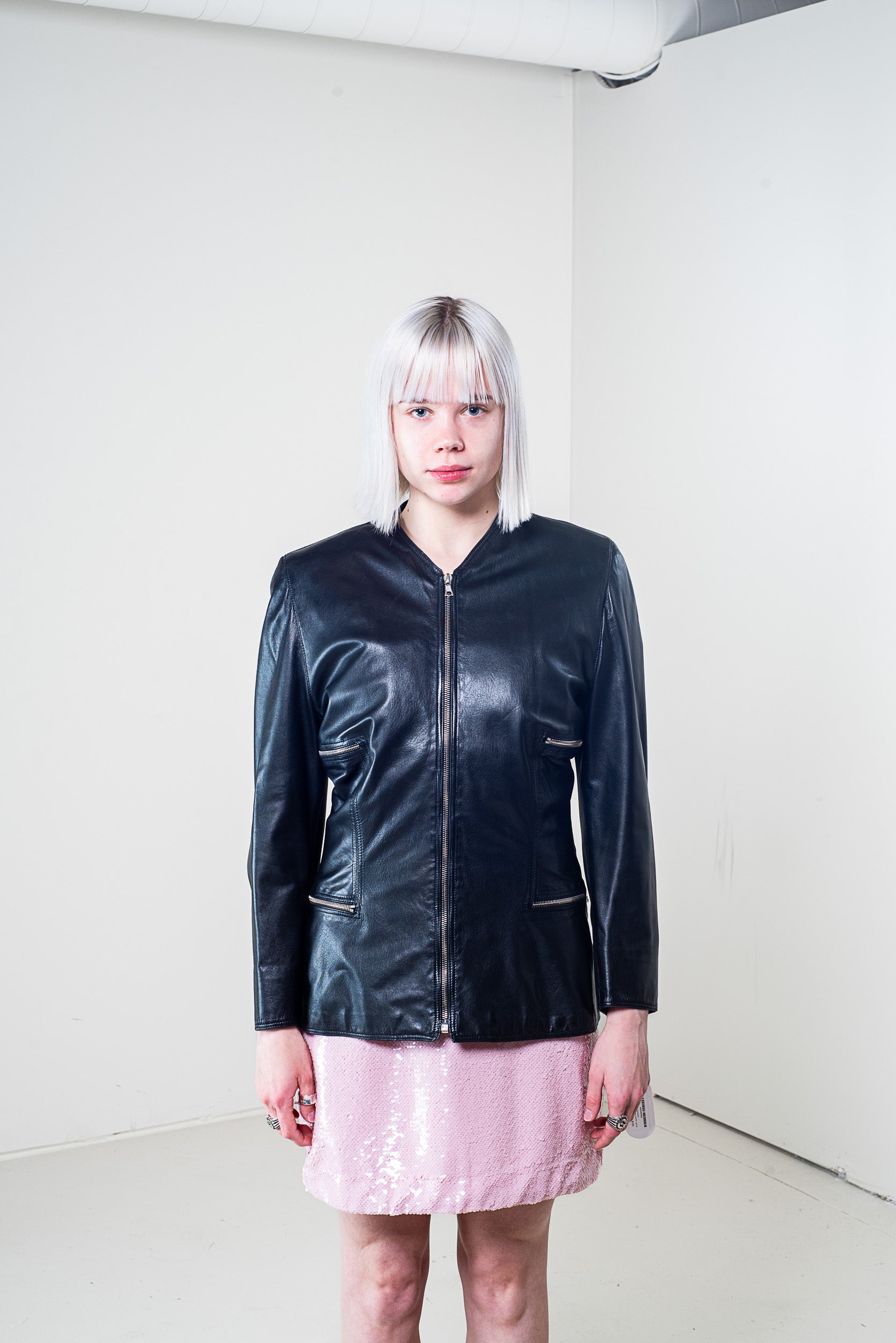 Vintage Double Zip Leather Jacket