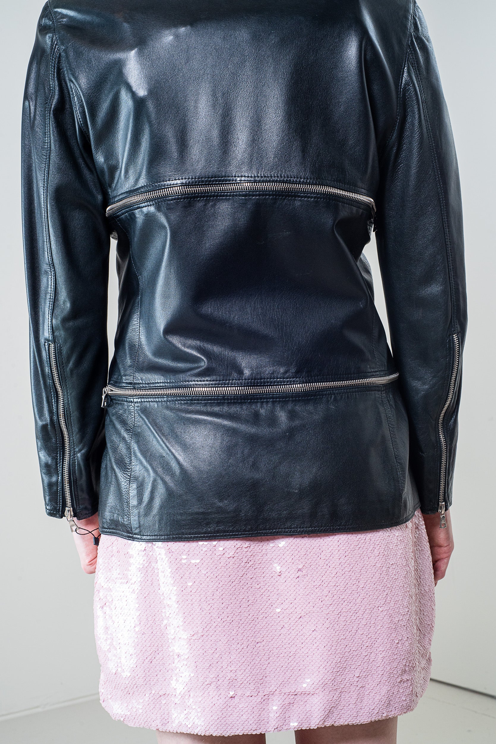 Vintage Double Zip Leather Jacket