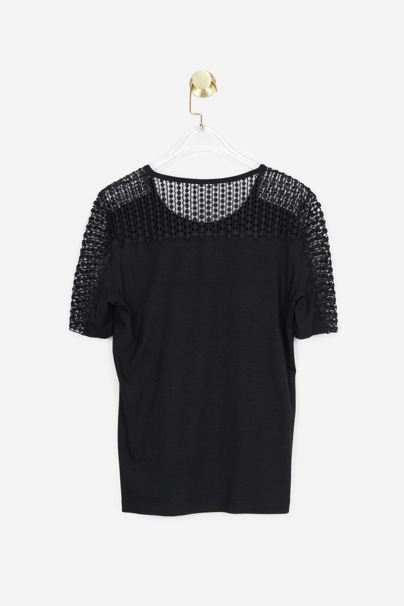 Black Shirt with Knitted Details