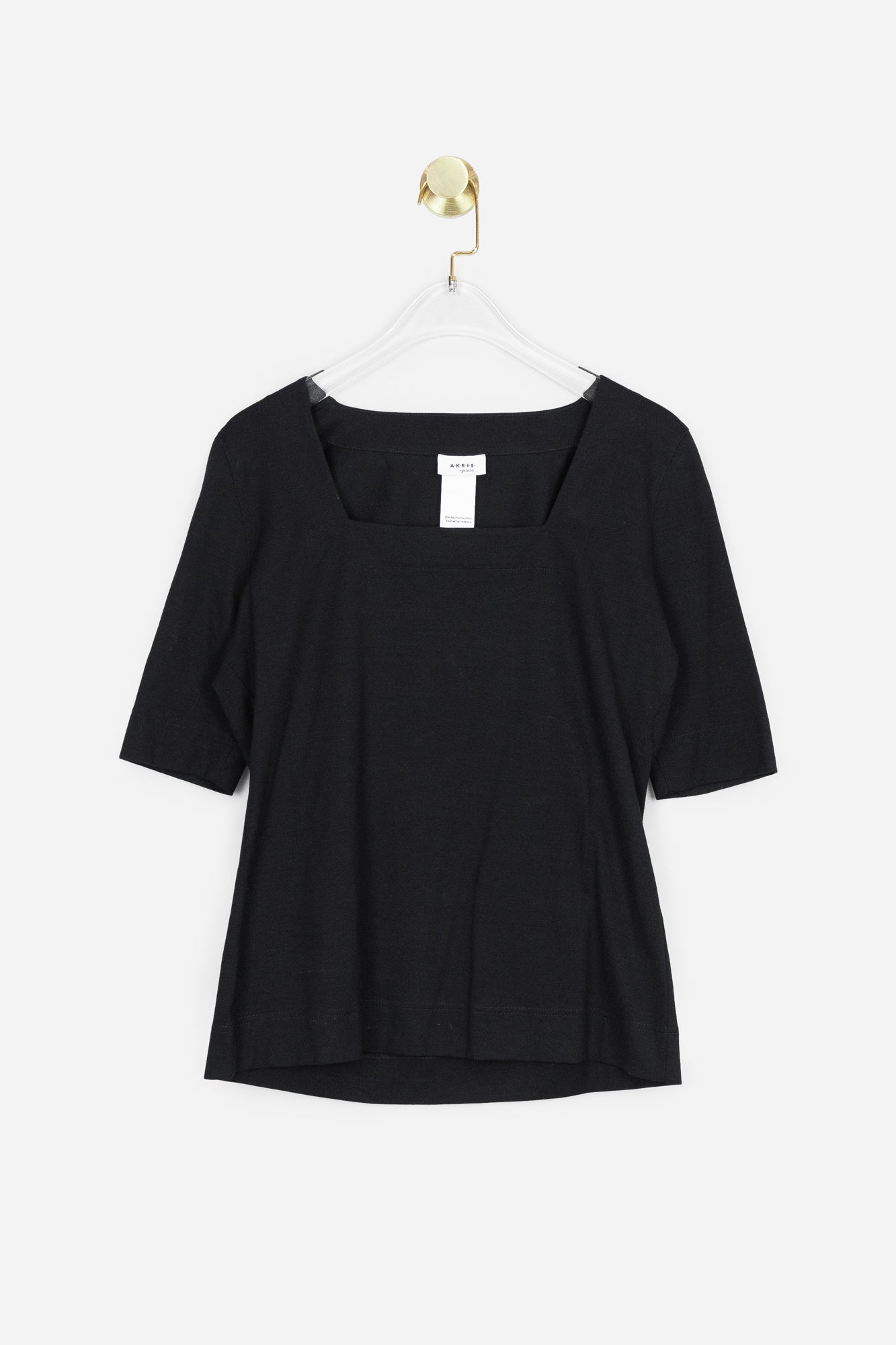 Black Squared Neck T-Shirt - So Over It Luxury Consignment