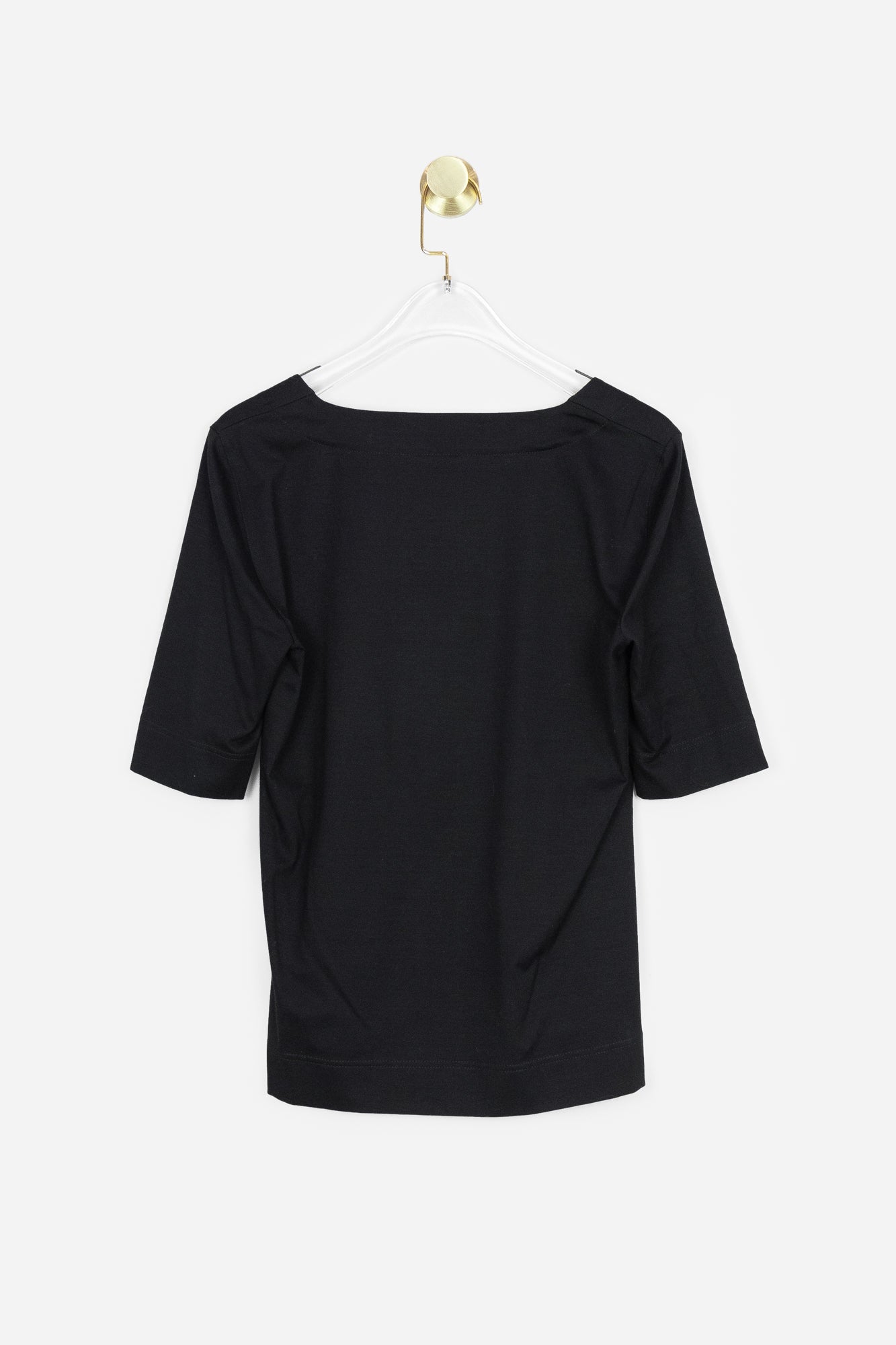 Black Squared Neck T-Shirt - So Over It Luxury Consignment
