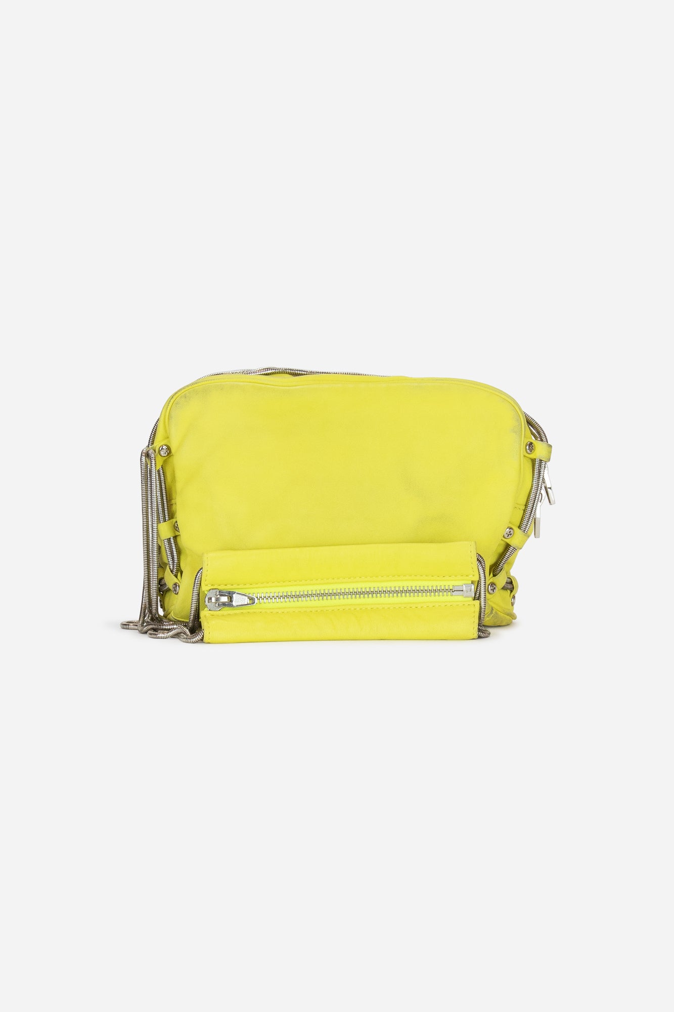 Yellow Citrus Leather Brenda Chain Crossbody Bag