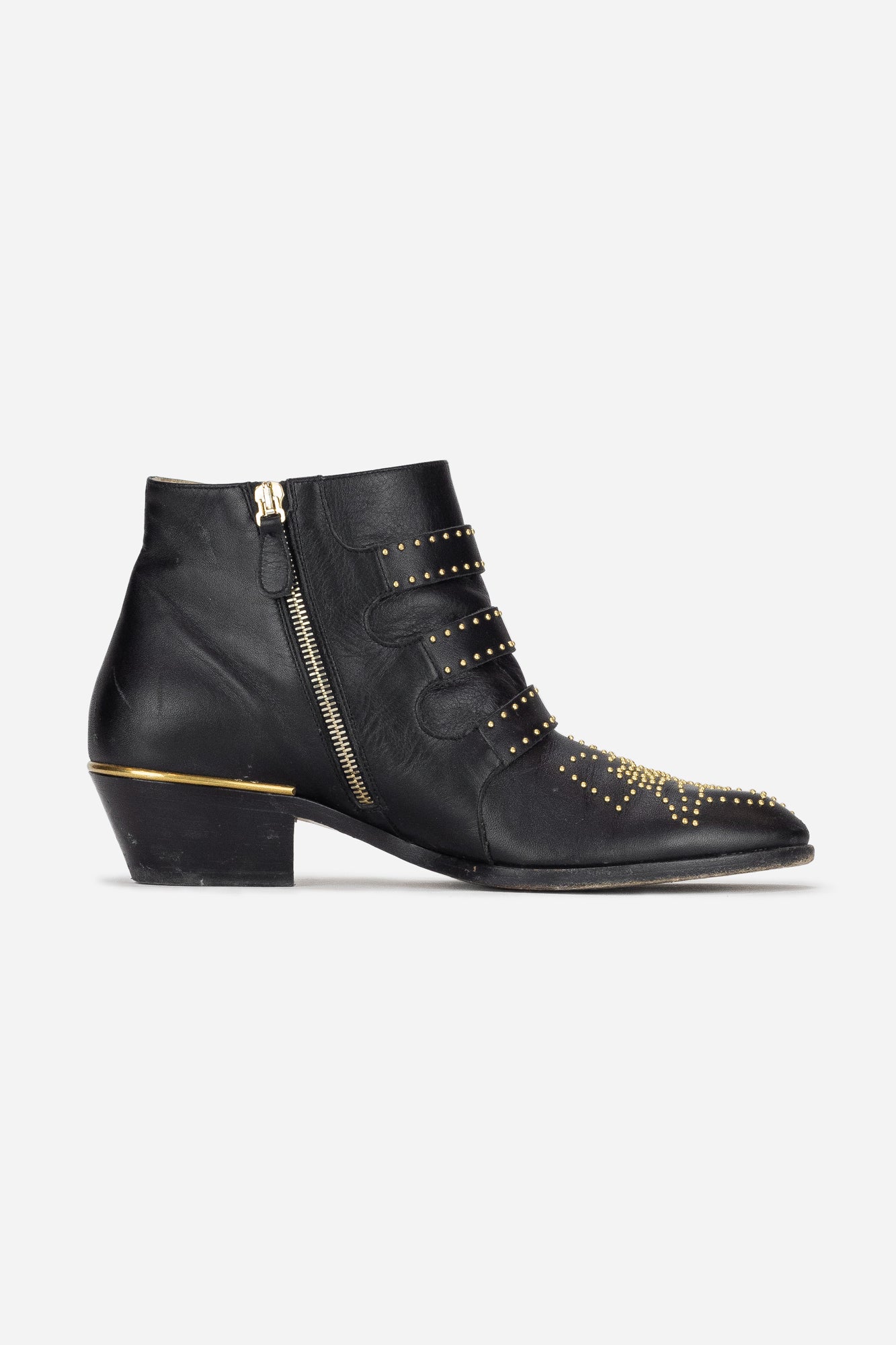 Black Leather Susanna Ankle Boots - So Over It Luxury Consignment