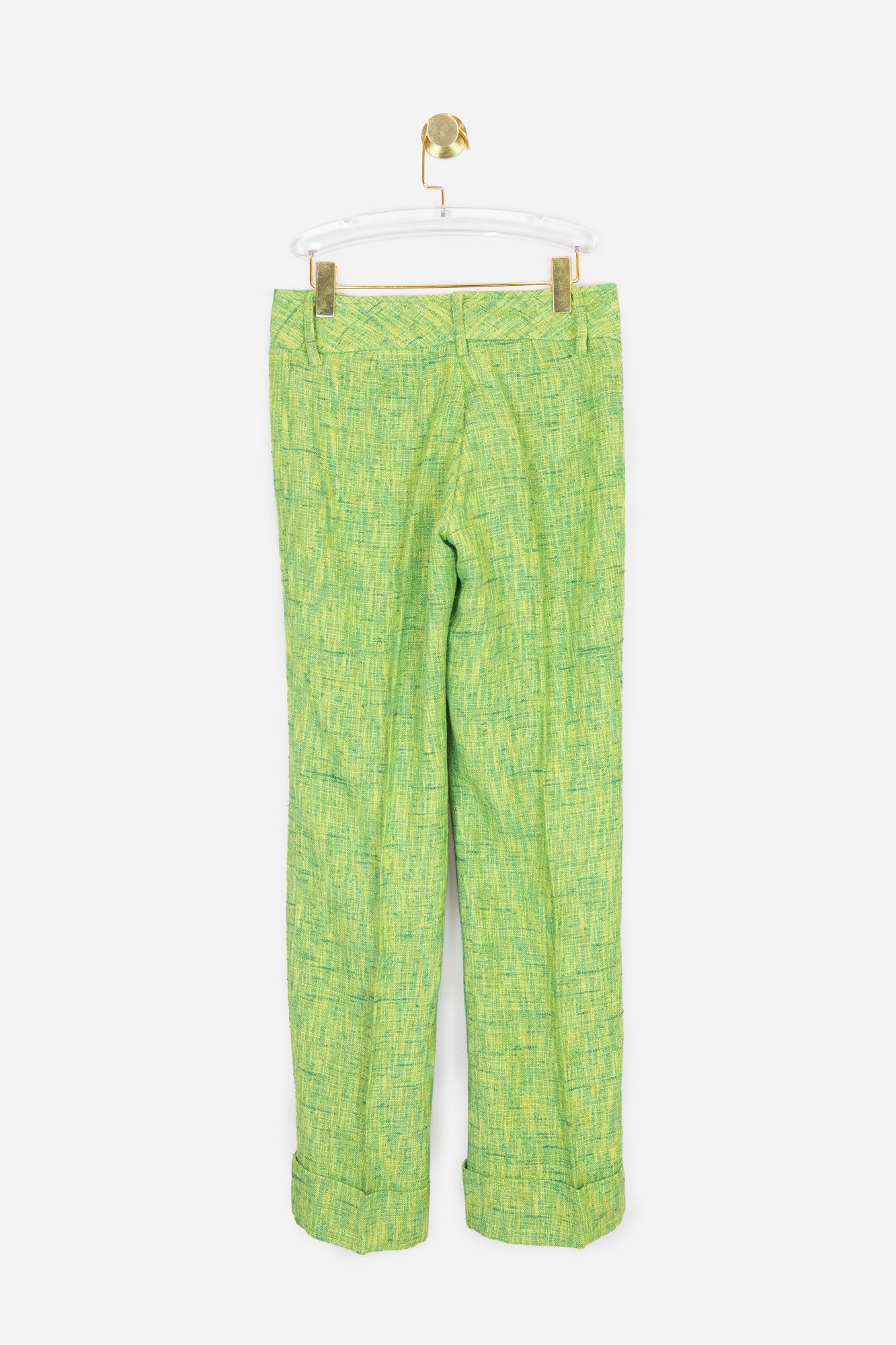 Lime Green Stitching Detail Trousers