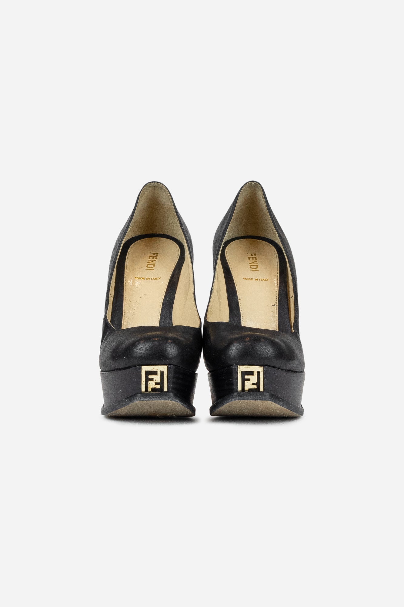 Platform FF Logo Pumps - So Over It Luxury Consignment