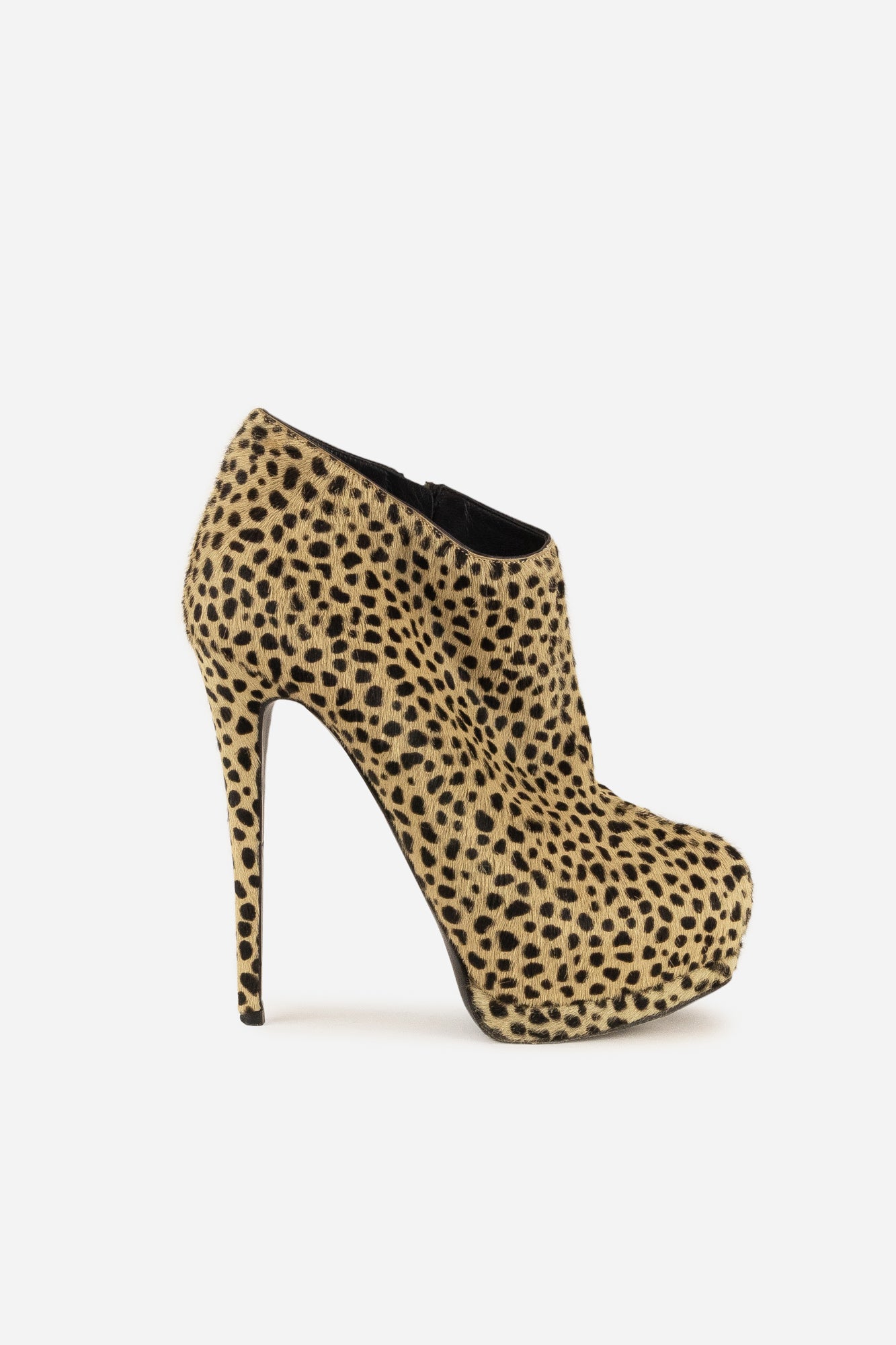 Eva Calf Hair Cheetah Print Platform Booties - So Over It Luxury Consignment