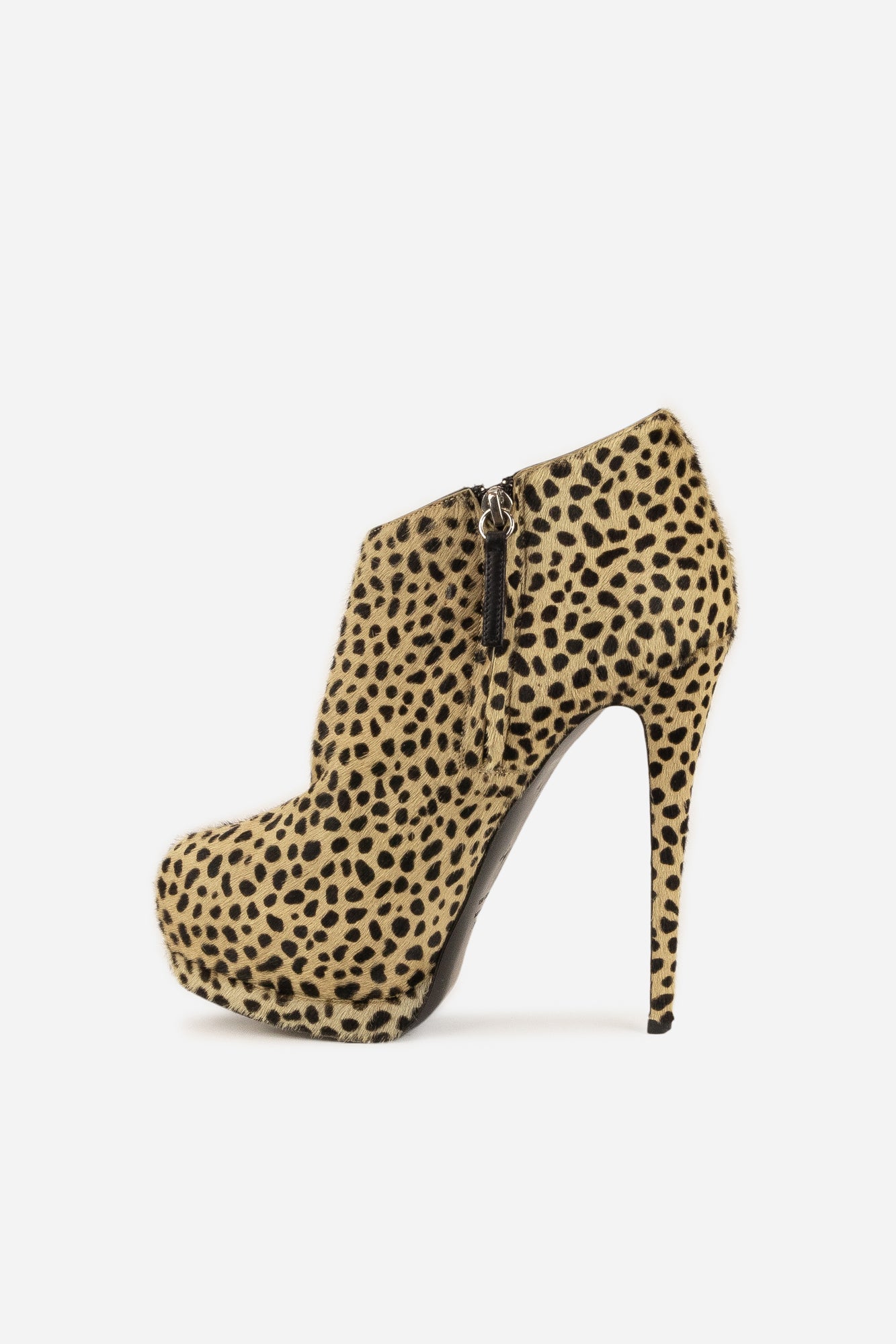Eva Calf Hair Cheetah Print Platform Booties - So Over It Luxury Consignment