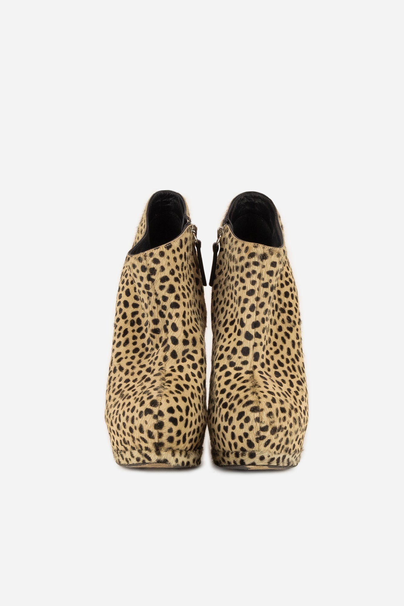 Eva Calf Hair Cheetah Print Platform Booties - So Over It Luxury Consignment
