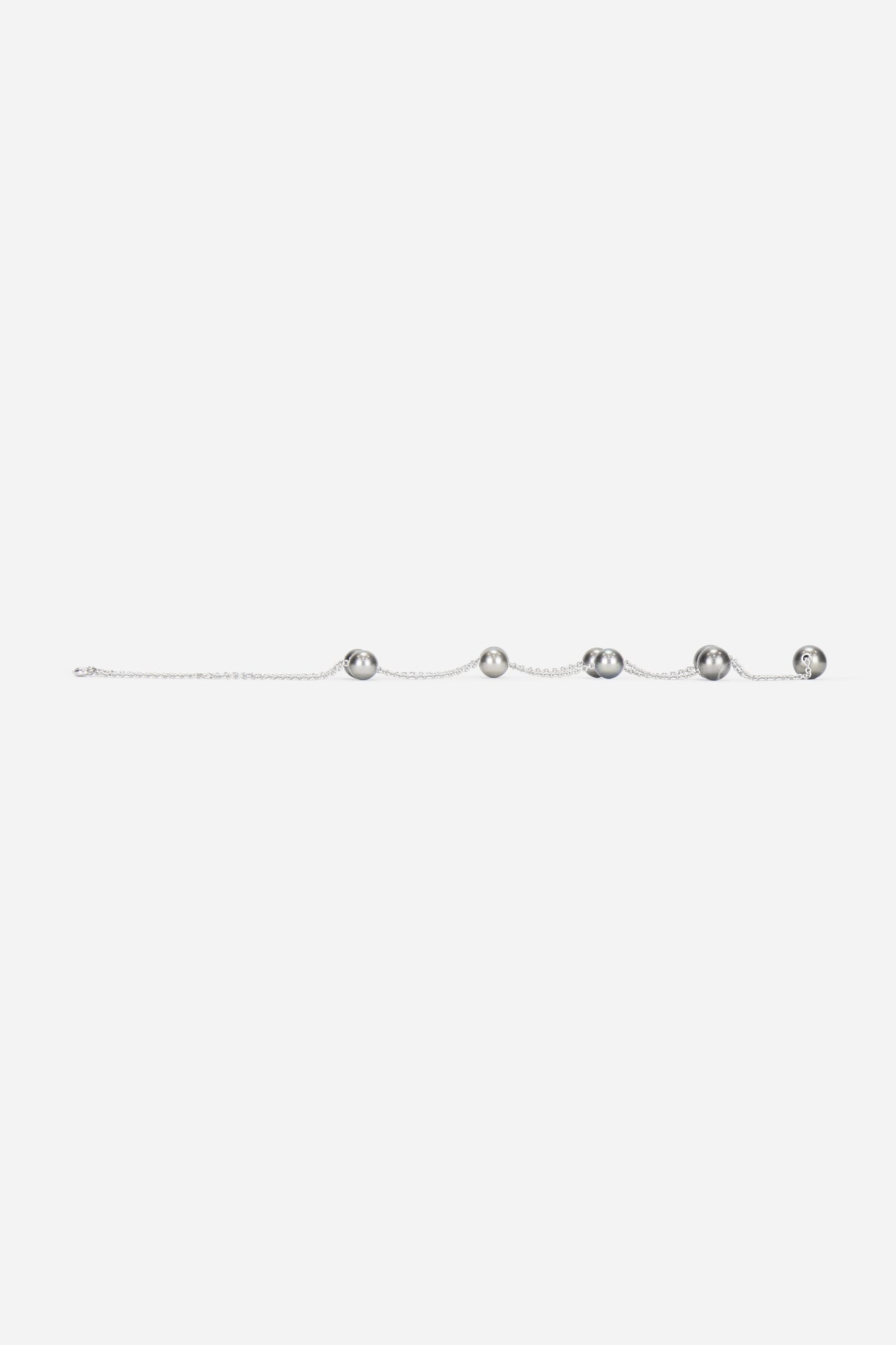 Grey Tahitian Pearl Station Necklace