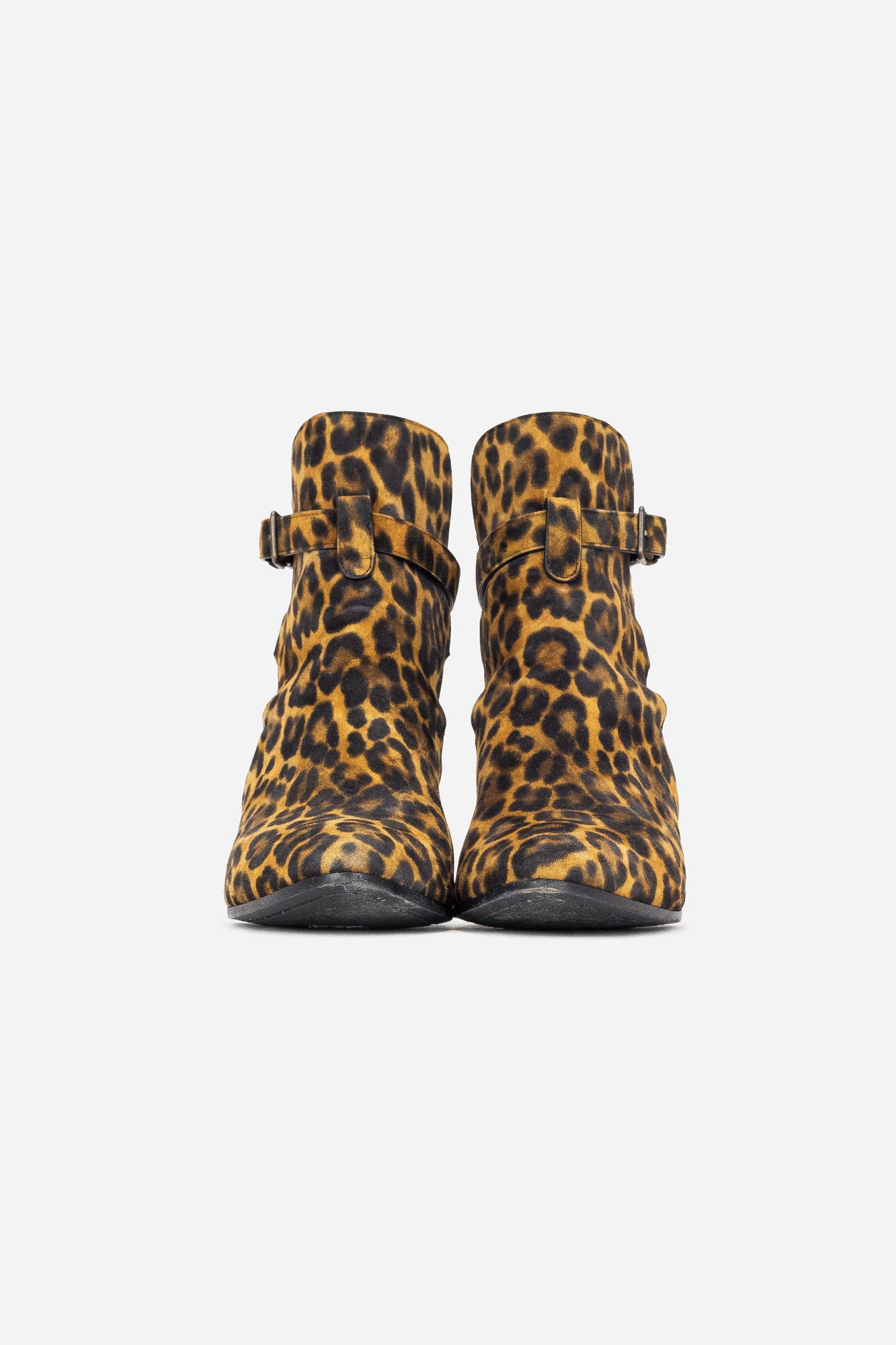 Suede Leopard Print Western Boots