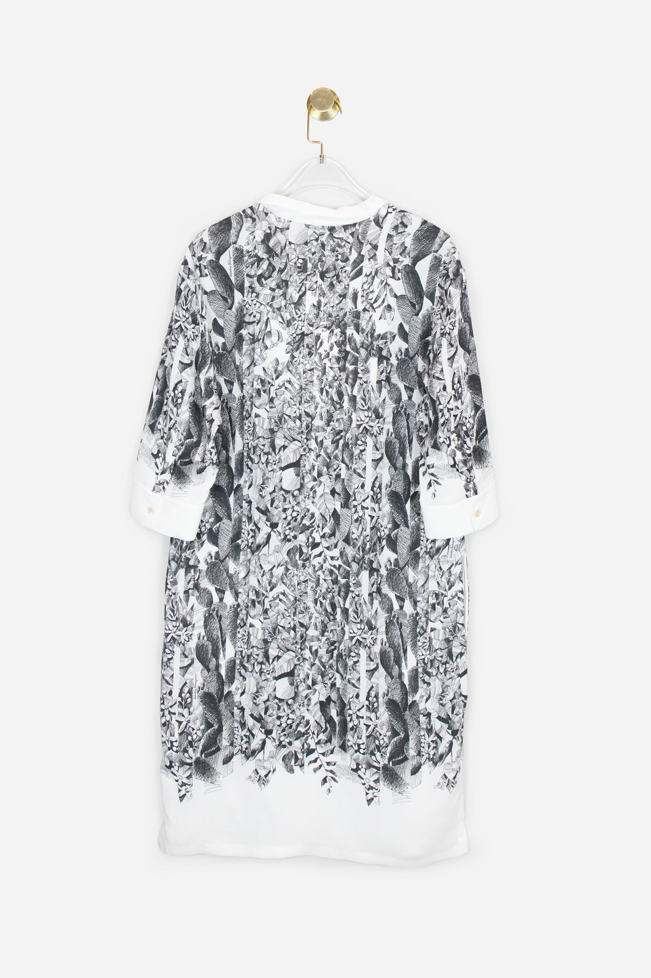 Black and White Printed Midi Dress
