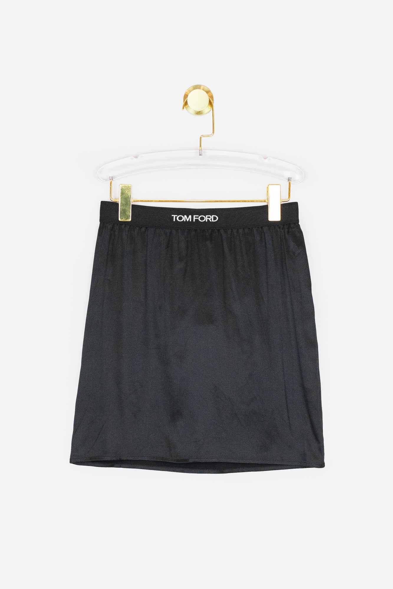 Black Silk Logo Mini Skirt - So Over It Luxury Consignment